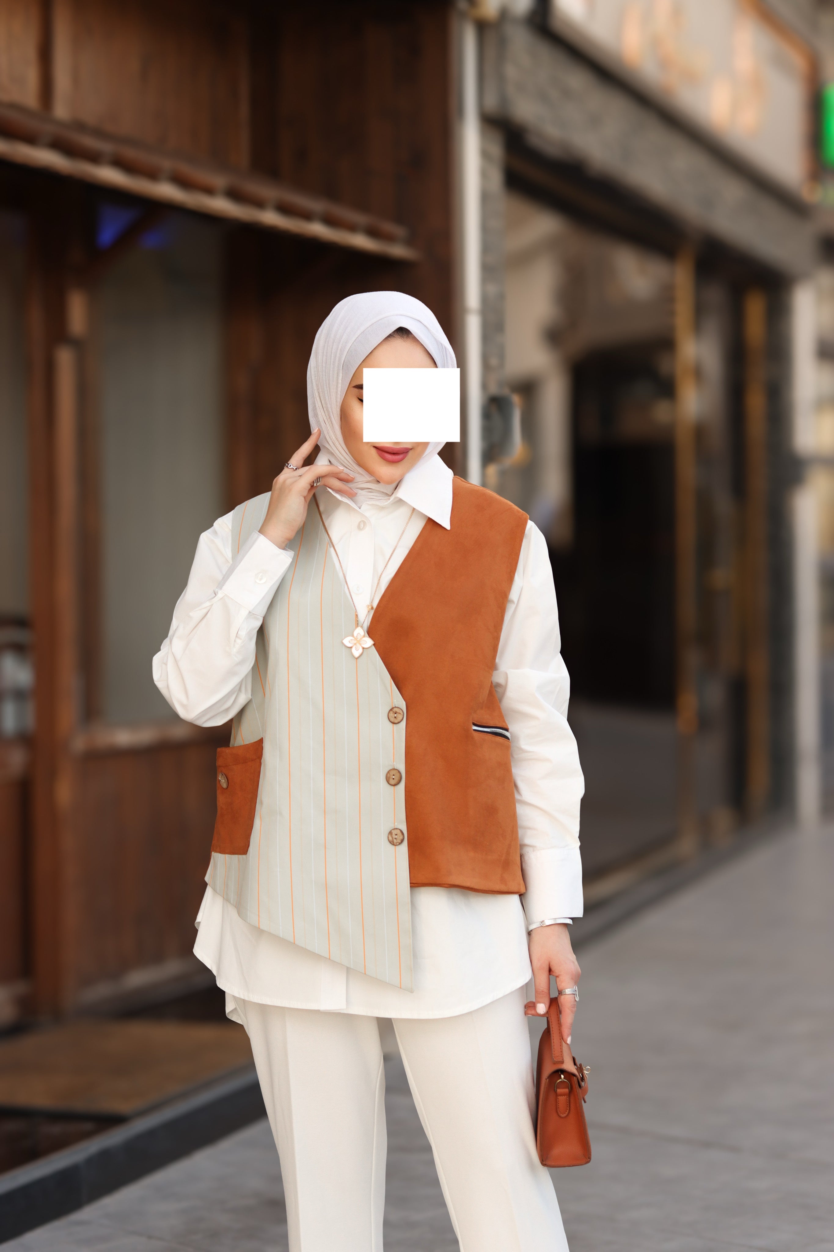 Amber Line Poplin & Chamois Vest Set