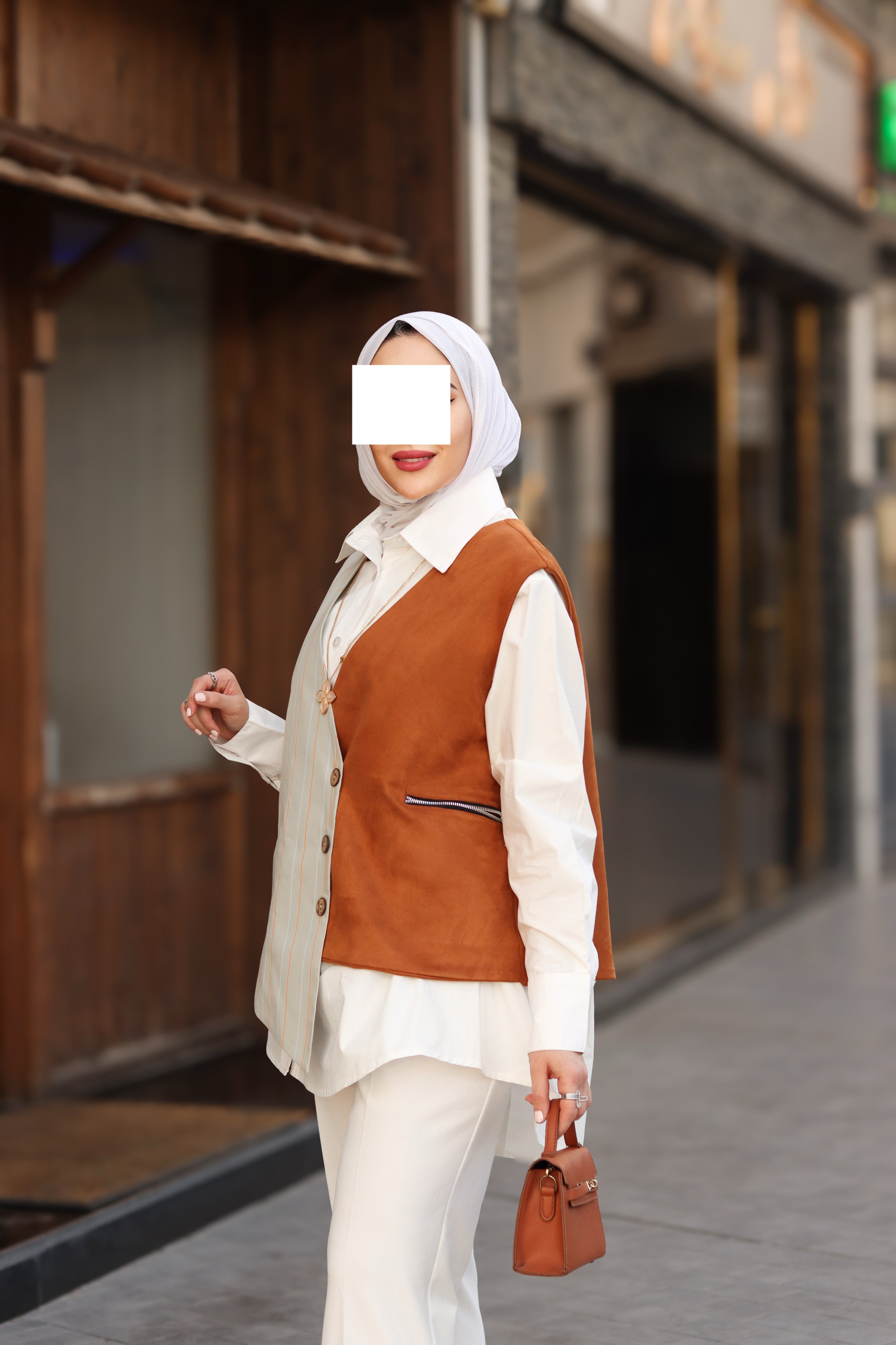 Amber Line Poplin & Chamois Vest Set