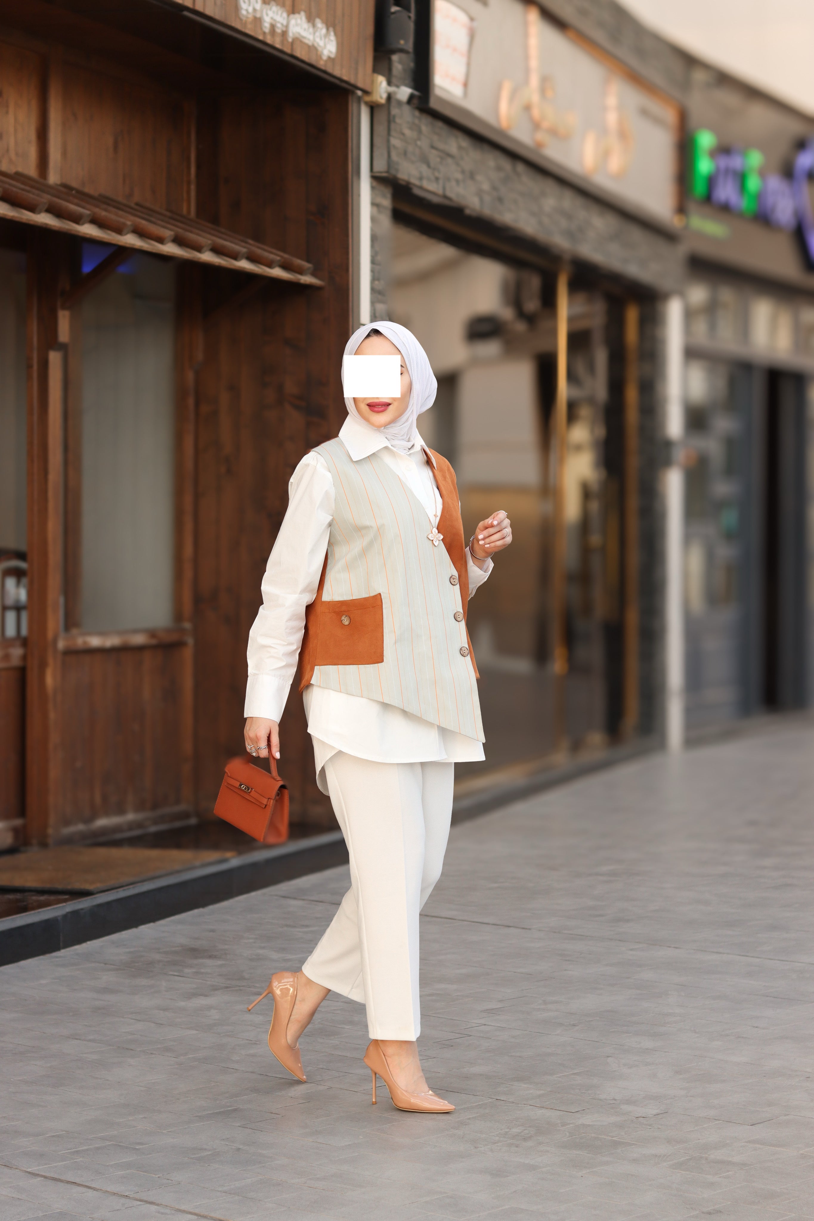 Amber Line Poplin & Chamois Vest Set