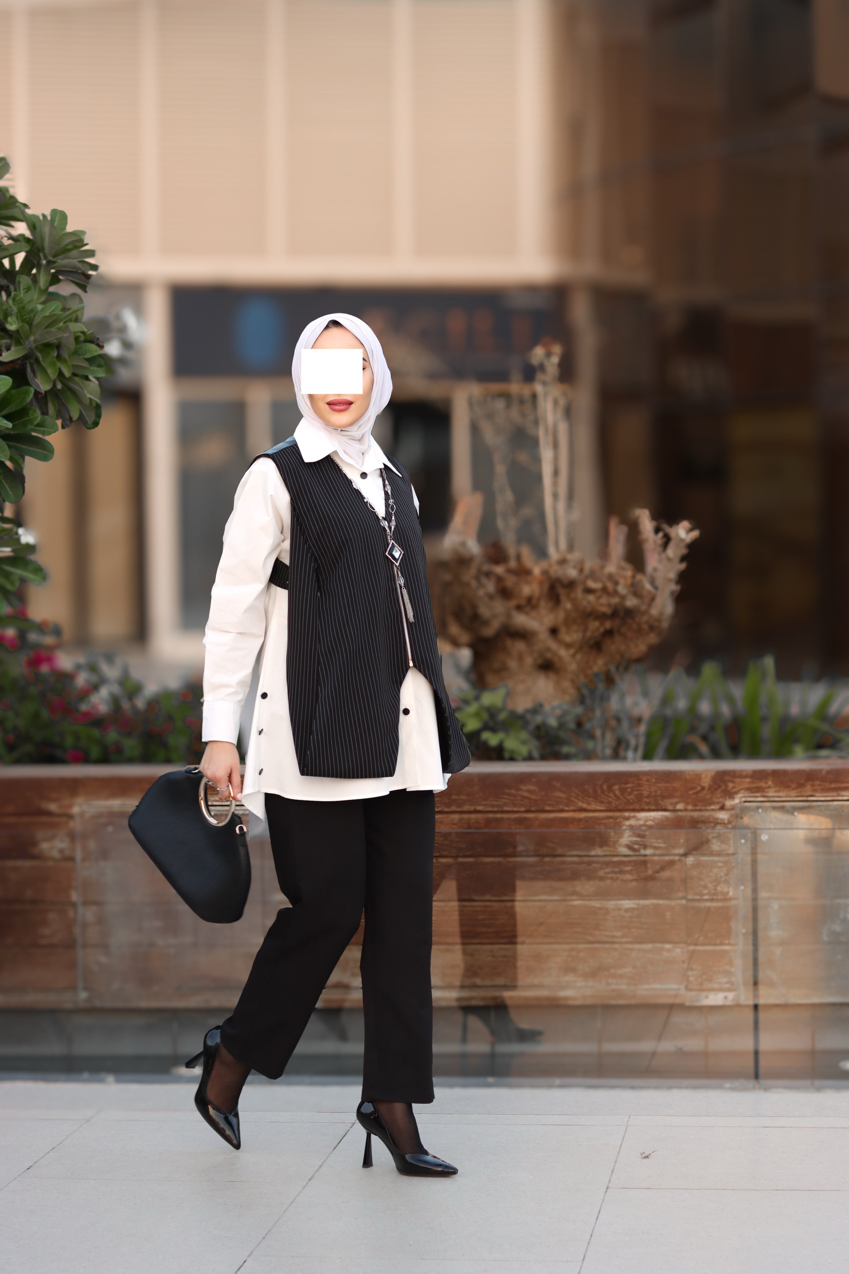 Pinstripe Harmony Poplin & Chamois Vest Set