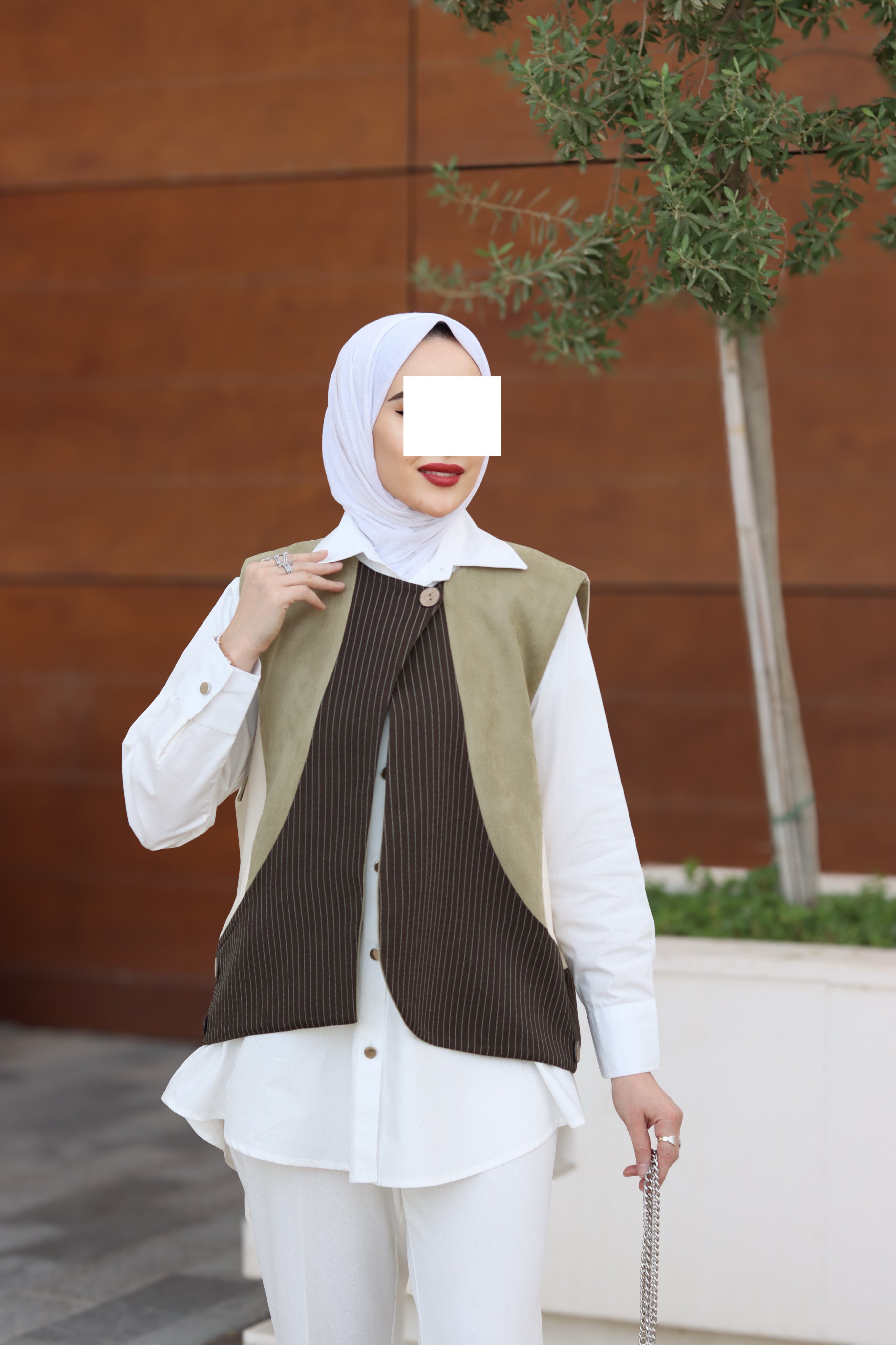 Sage Drift Poplin & Chamois Vest Set