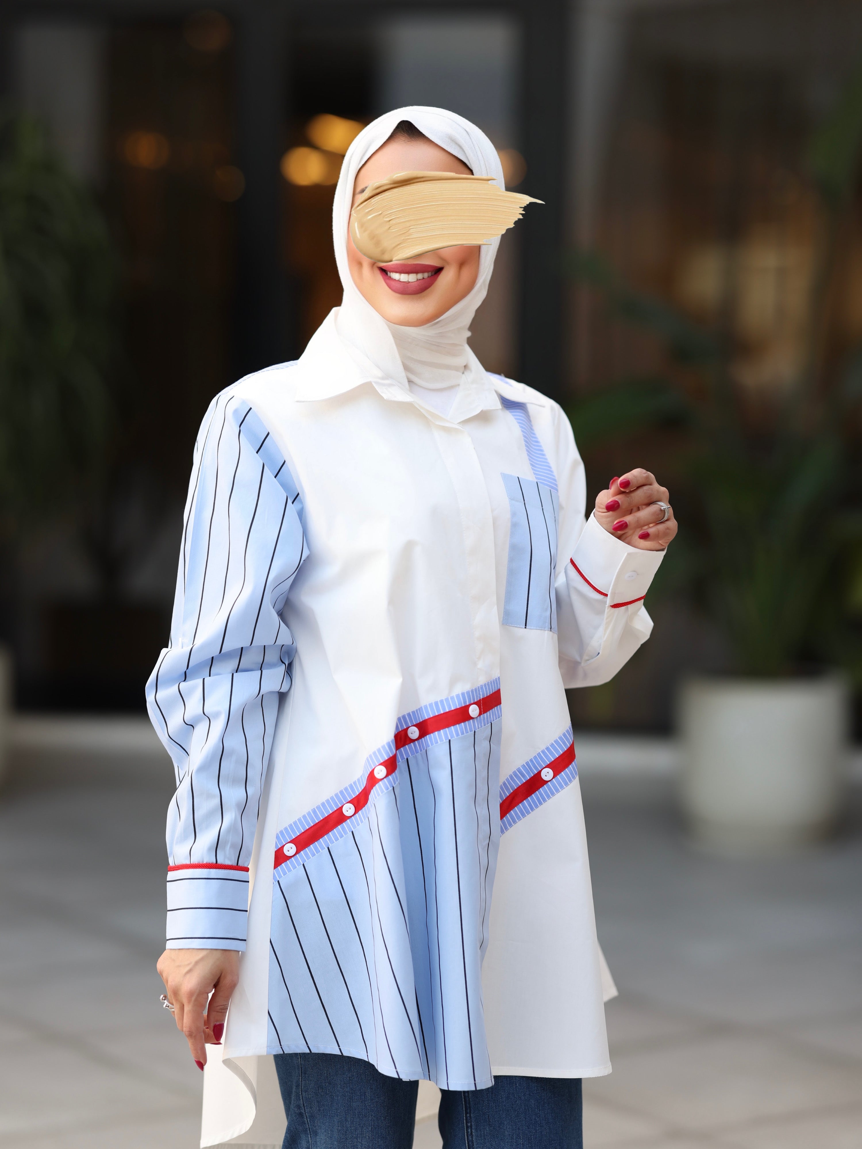 قميص البوبلين المخطط