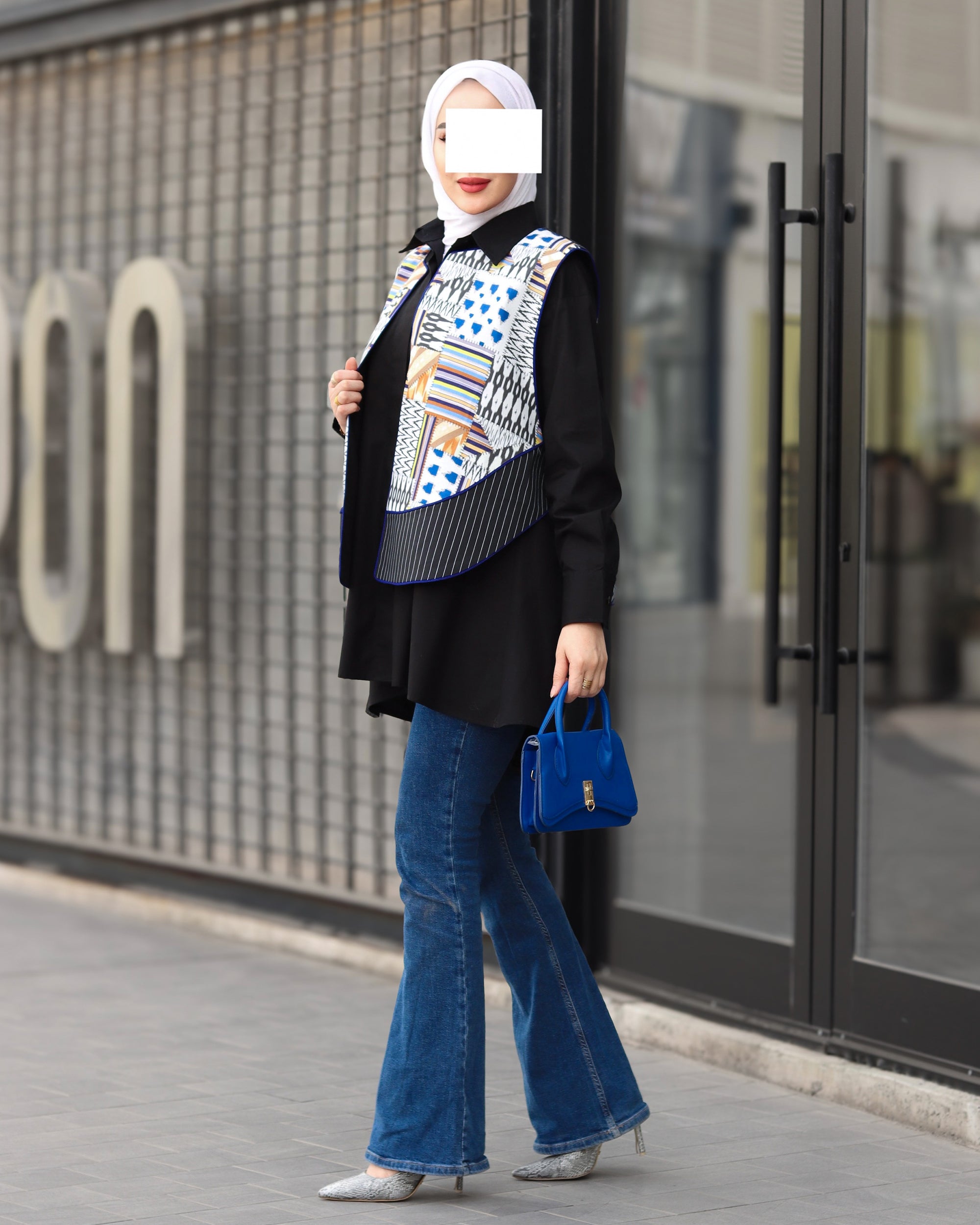 Artistic Patchwork Poplin Shirt & Vest