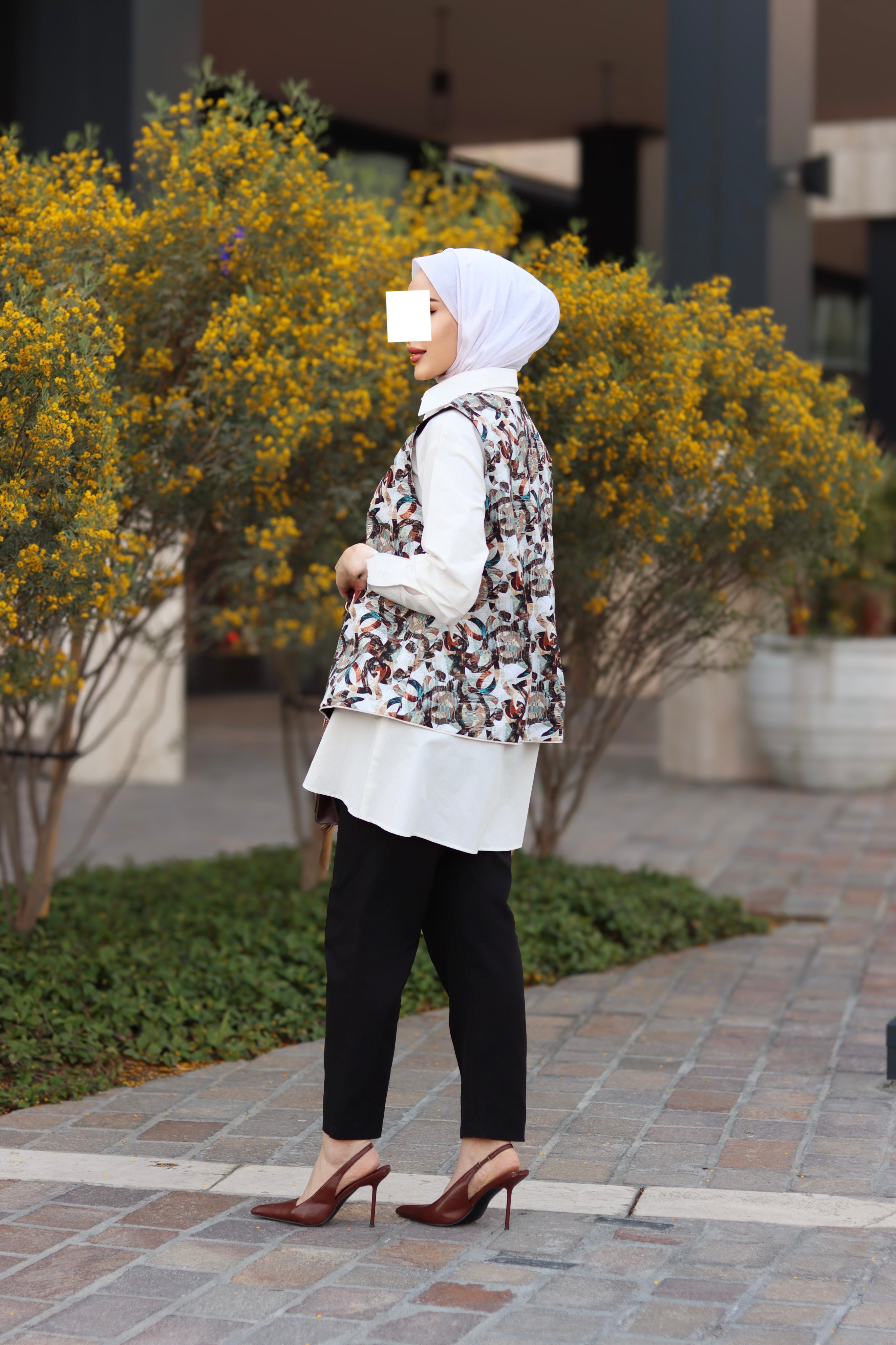 Abstract Harmony Poplin Shirt & Vest
