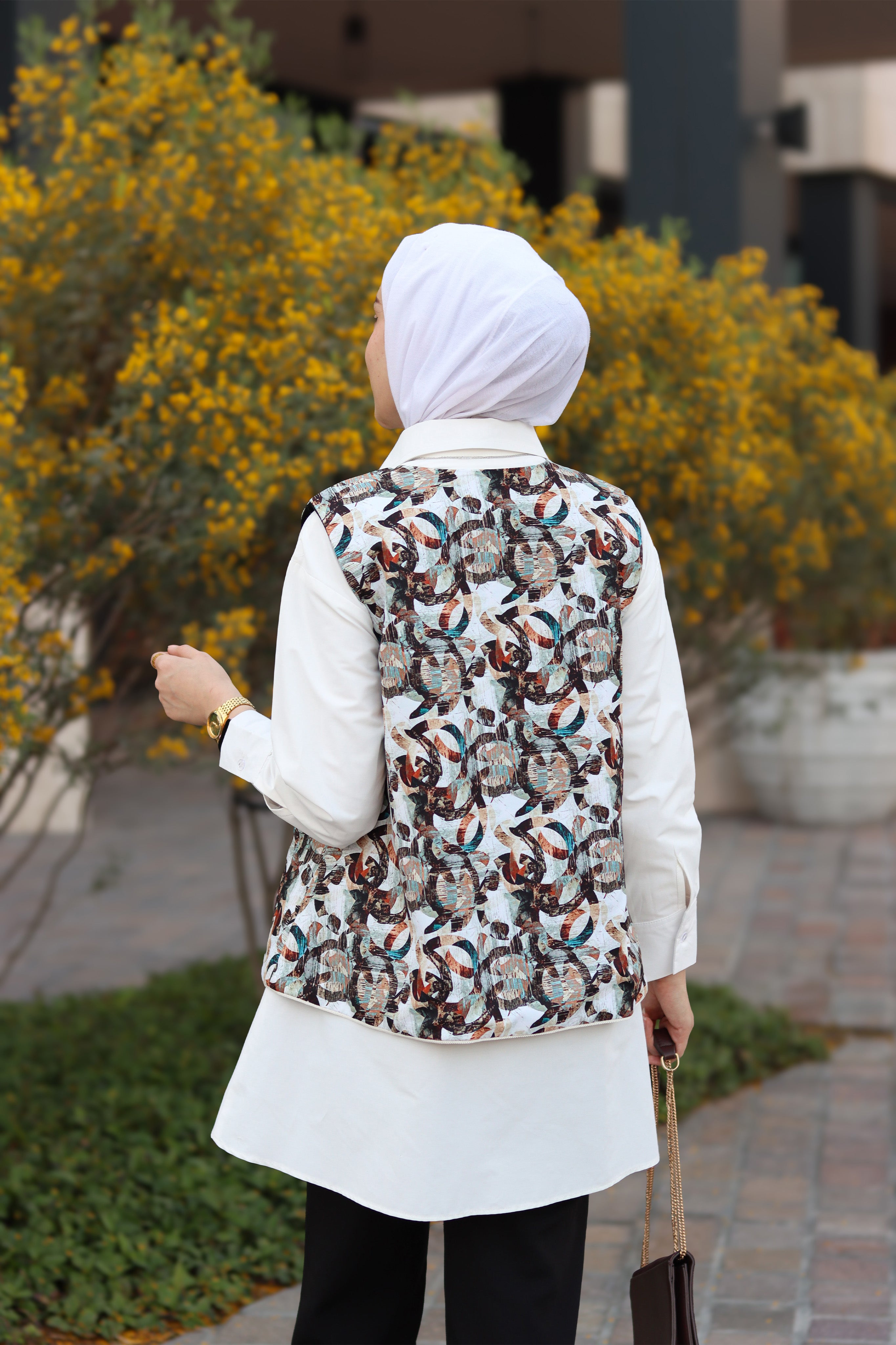 Abstract Harmony Poplin Shirt & Vest