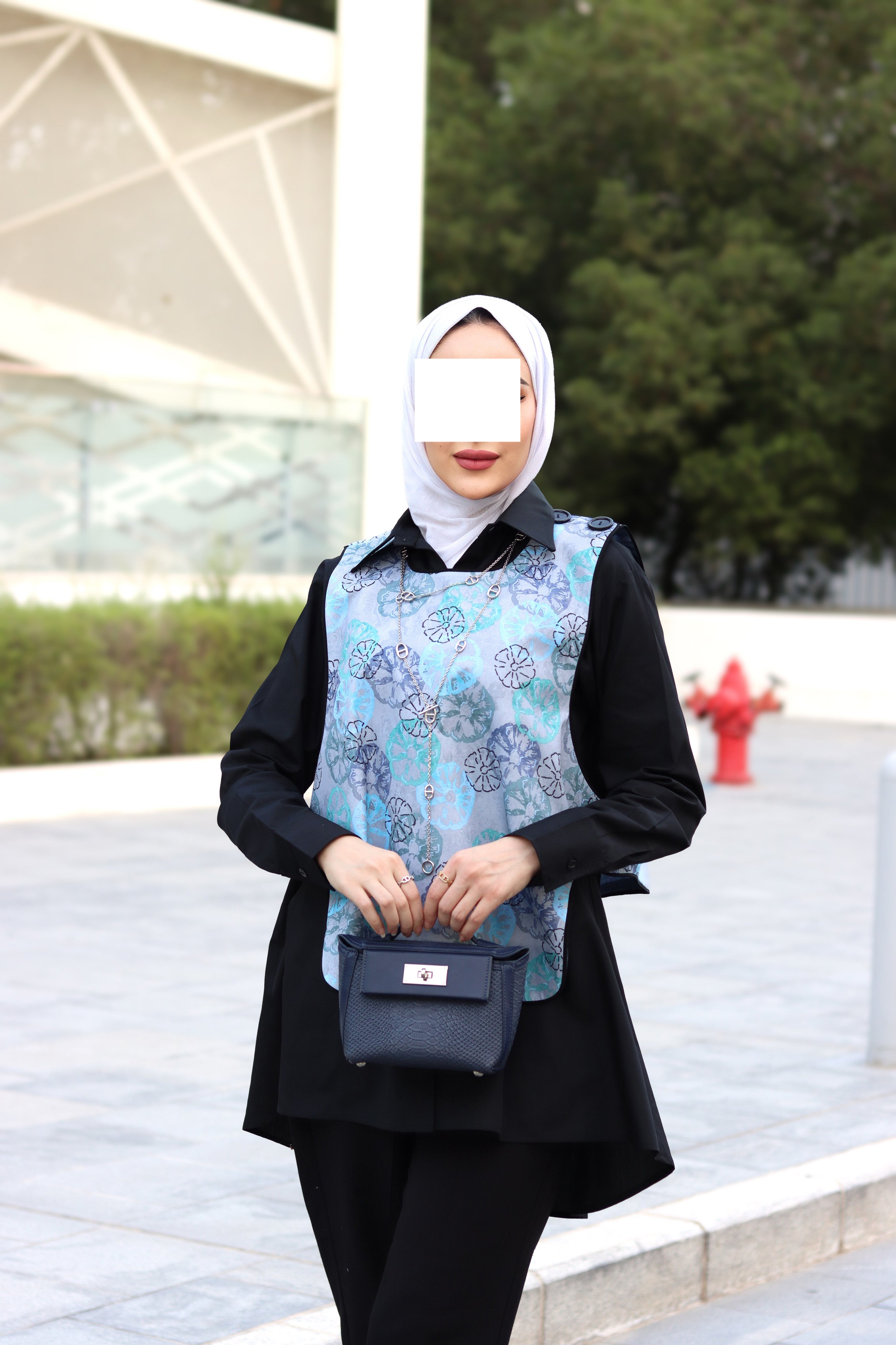Aqua Bloom Poplin Shirt & Vest
