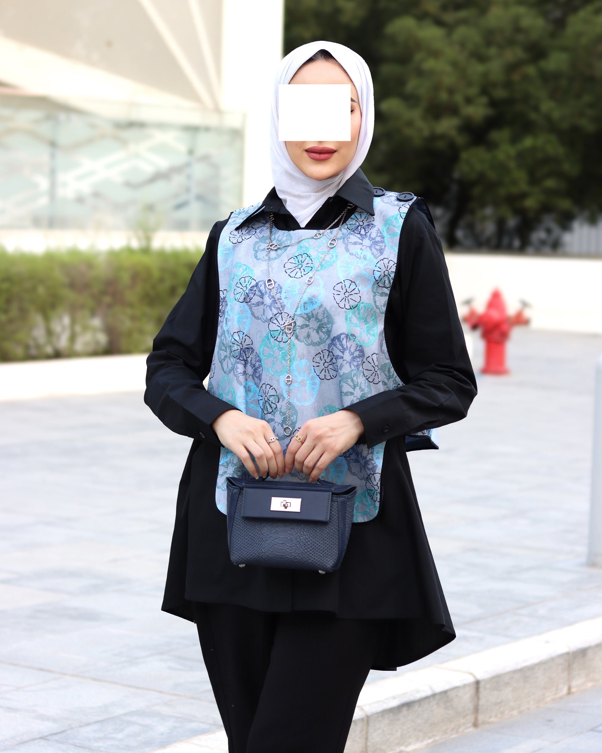 Aqua Bloom Poplin Shirt & Vest