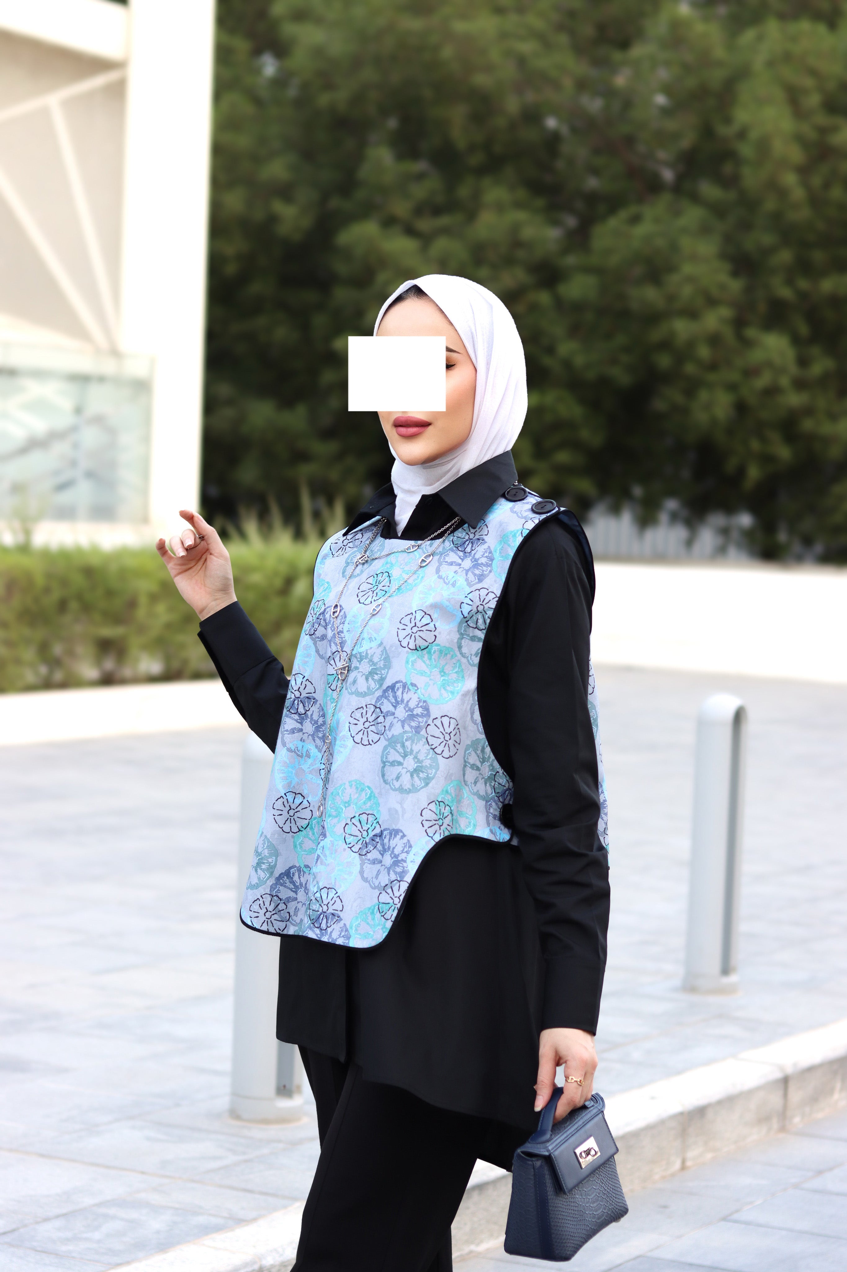 Aqua Bloom Poplin Shirt & Vest