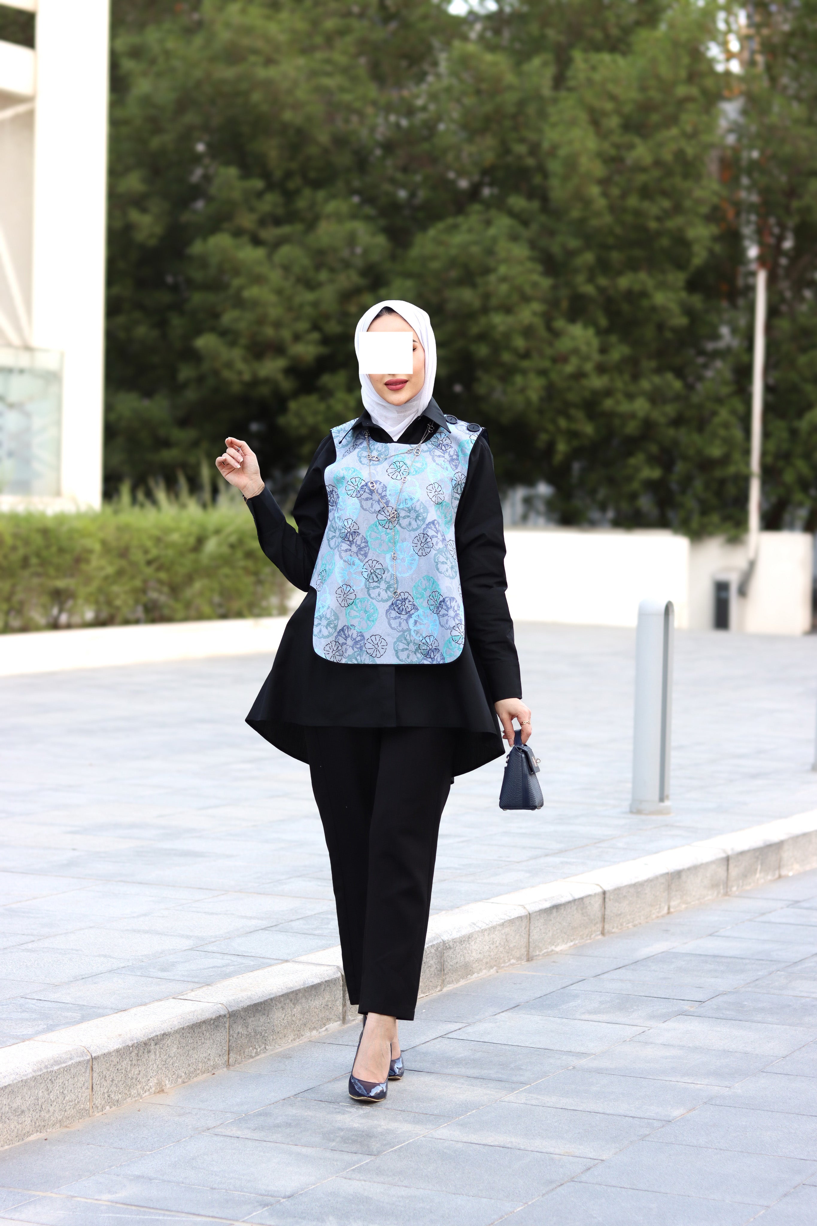 Aqua Bloom Poplin Shirt & Vest