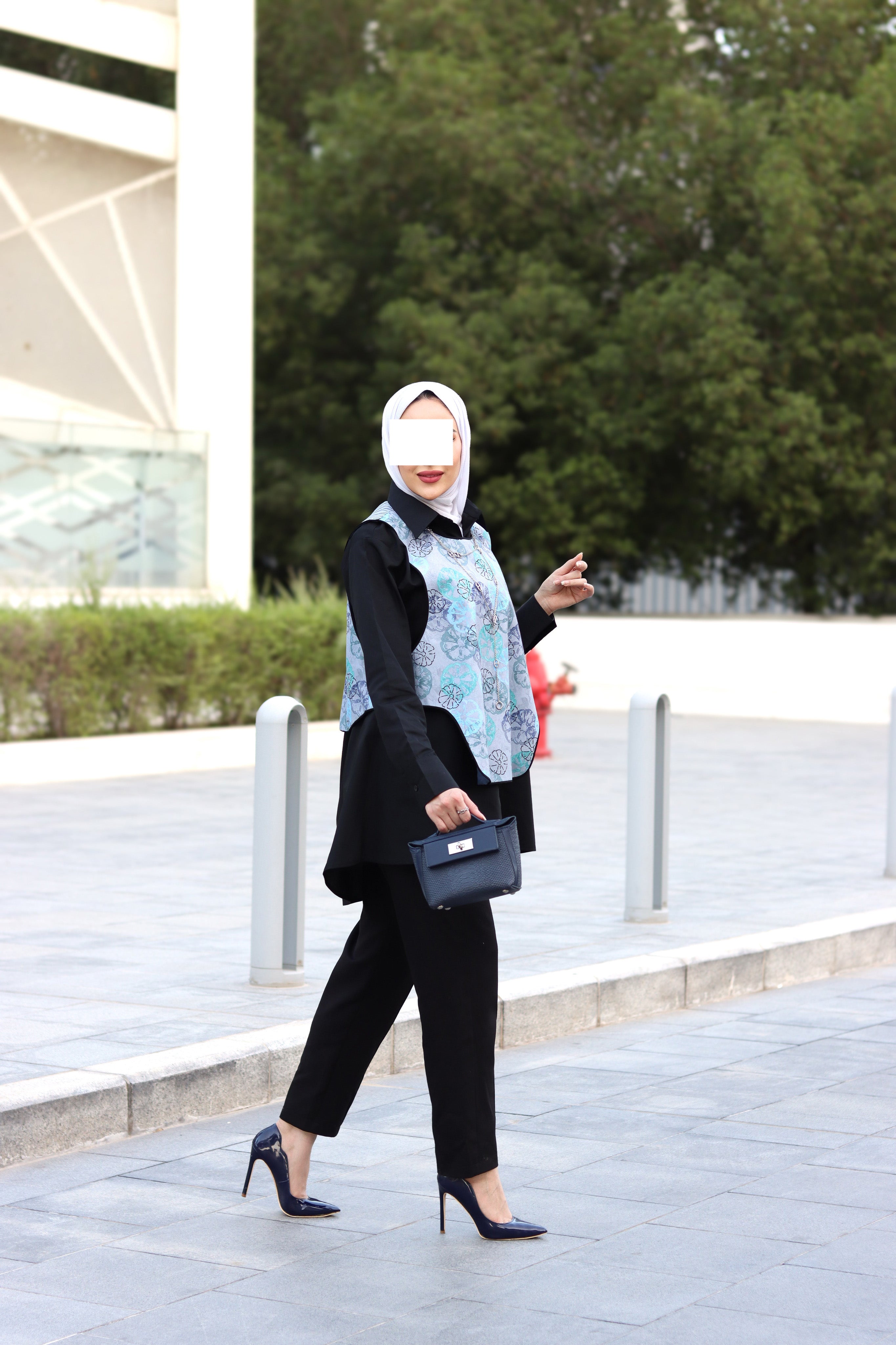 Aqua Bloom Poplin Shirt & Vest