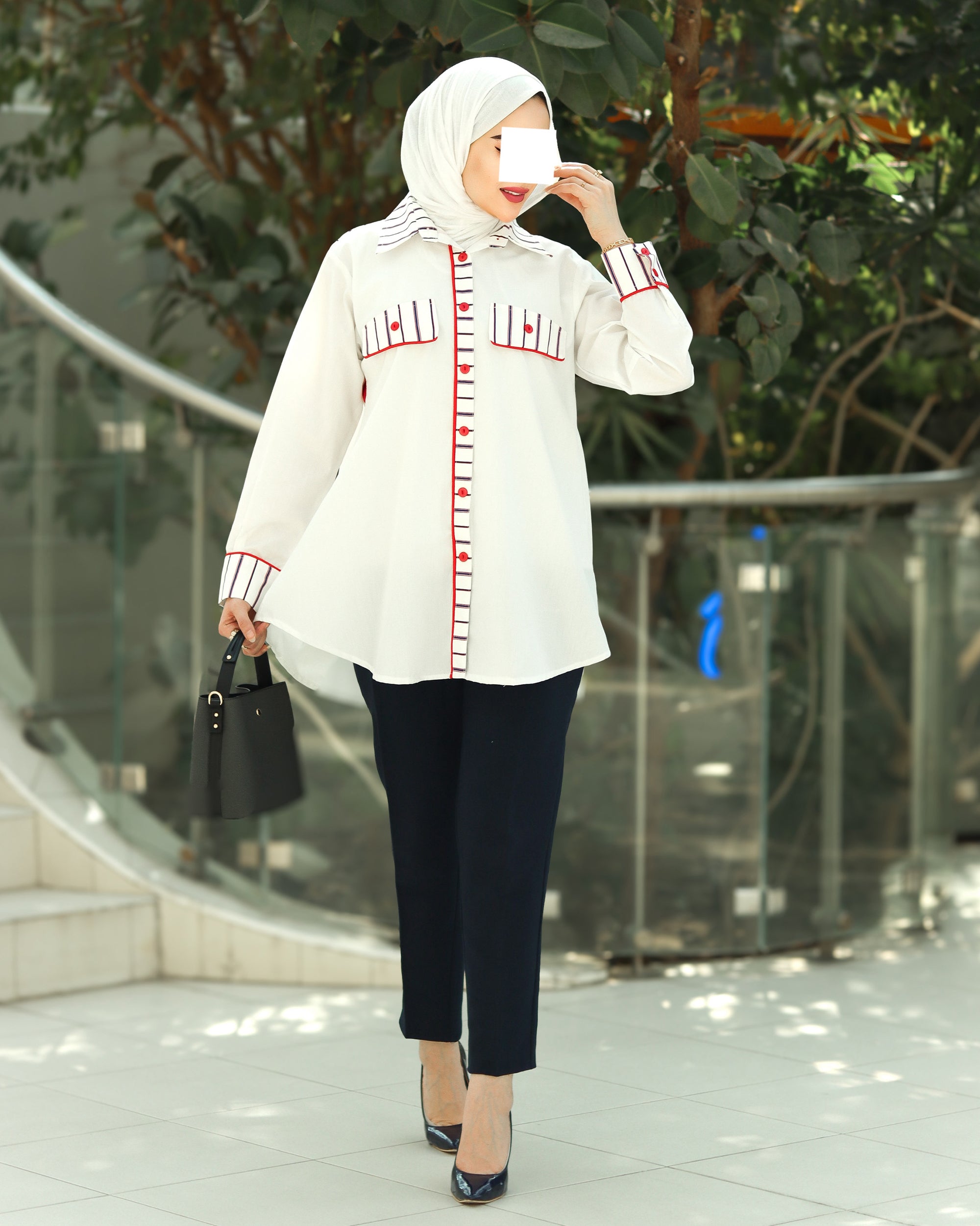 قميص بوبلين كريمسون ستيتش