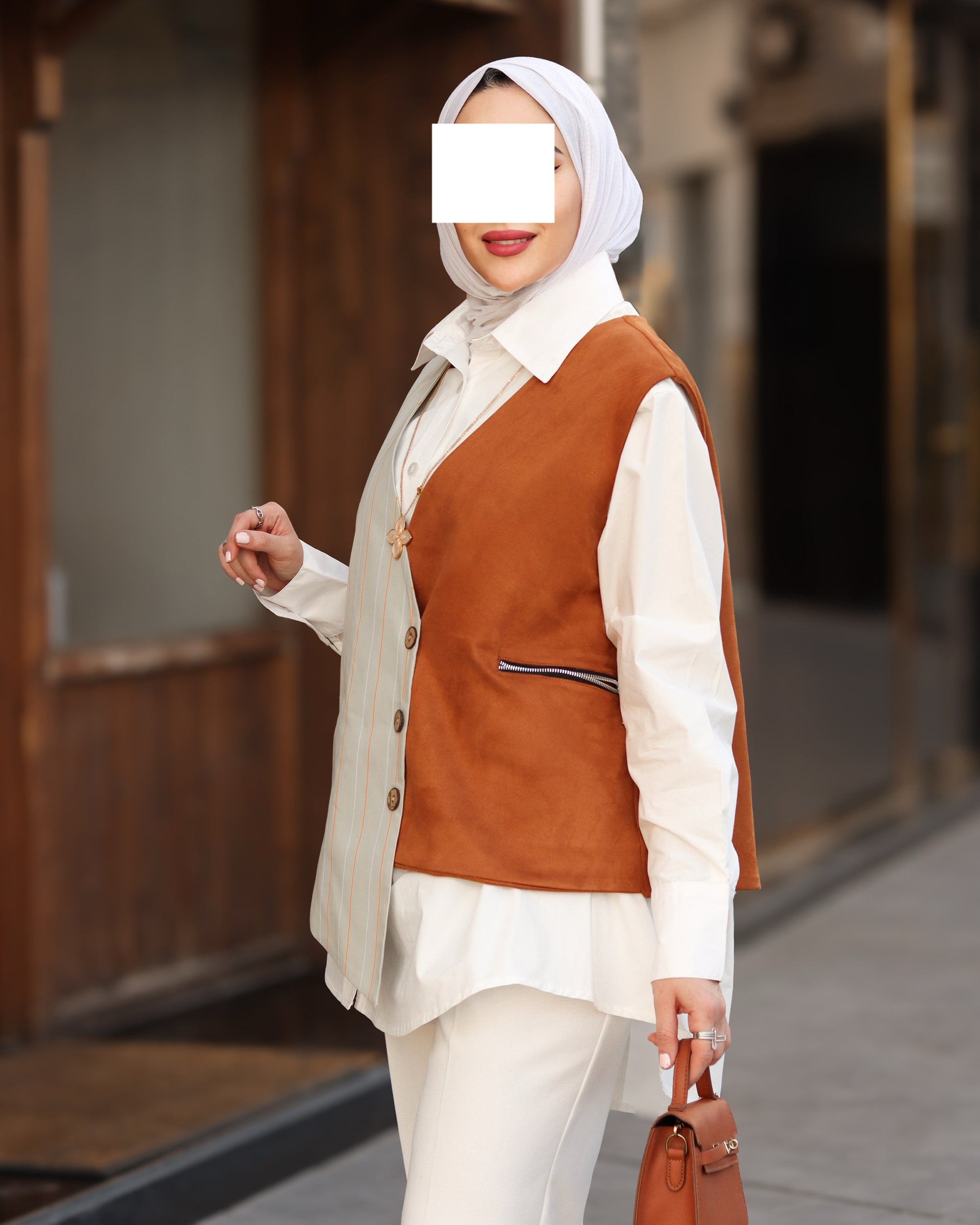 مجموعة سترة من البوبلين والشاموا من أمبر لاين