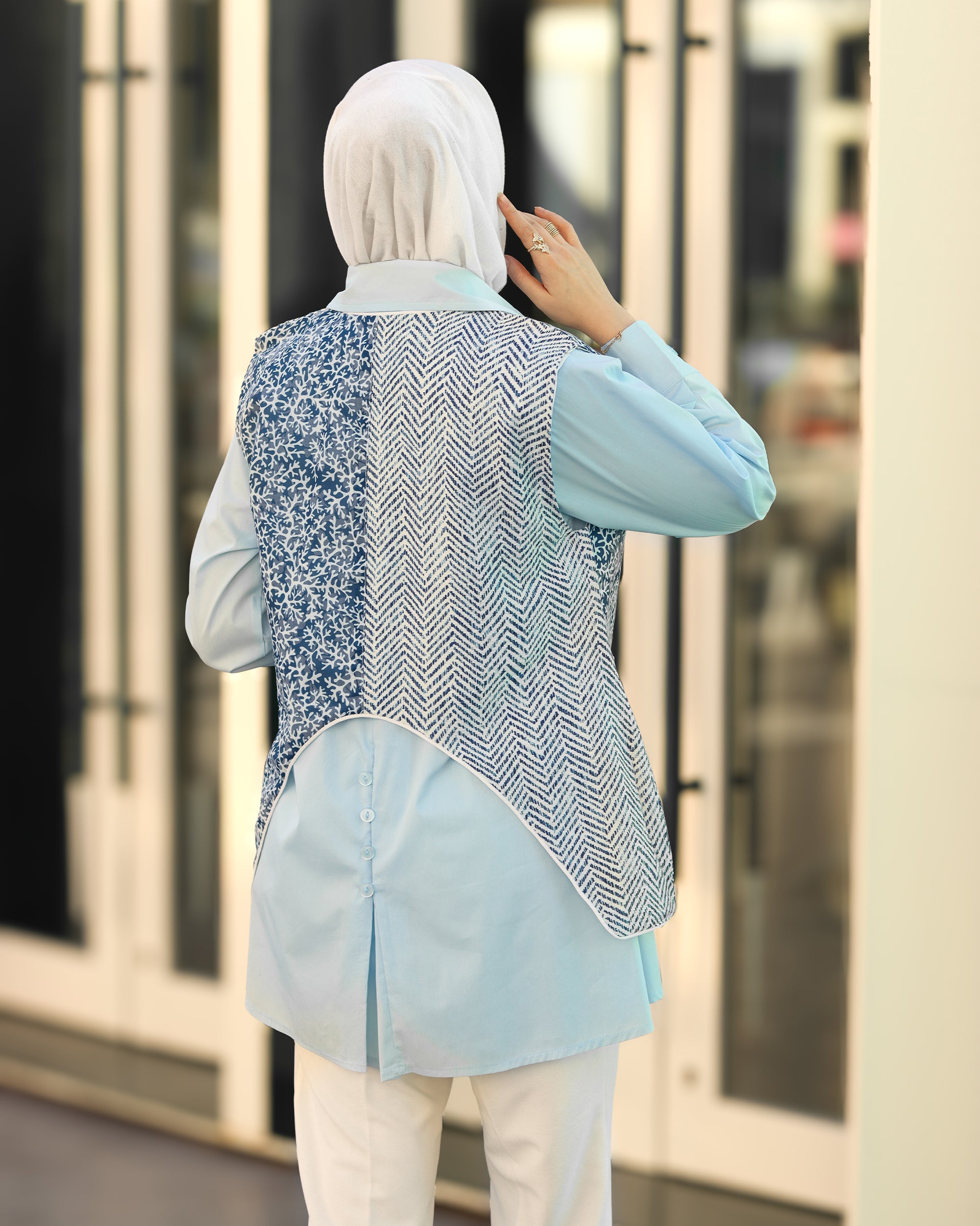Azure Tapestry Poplin Shirt