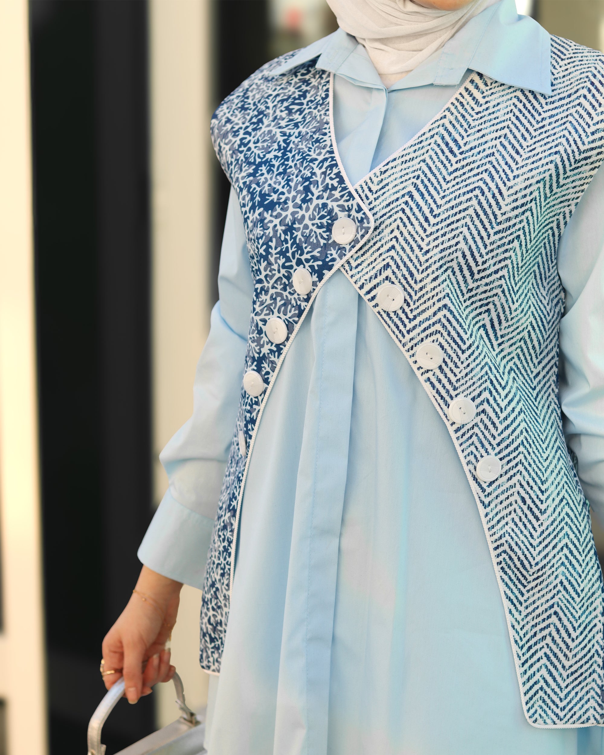 Azure Tapestry Poplin Shirt