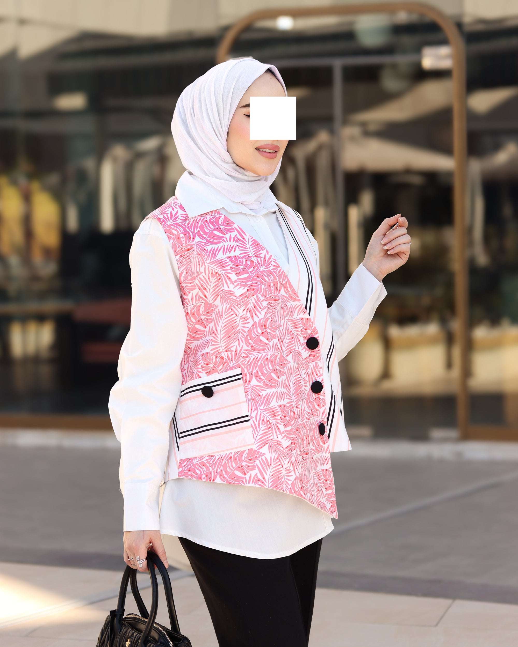 قميص بوبلين بطبعة الزهور الهادئة