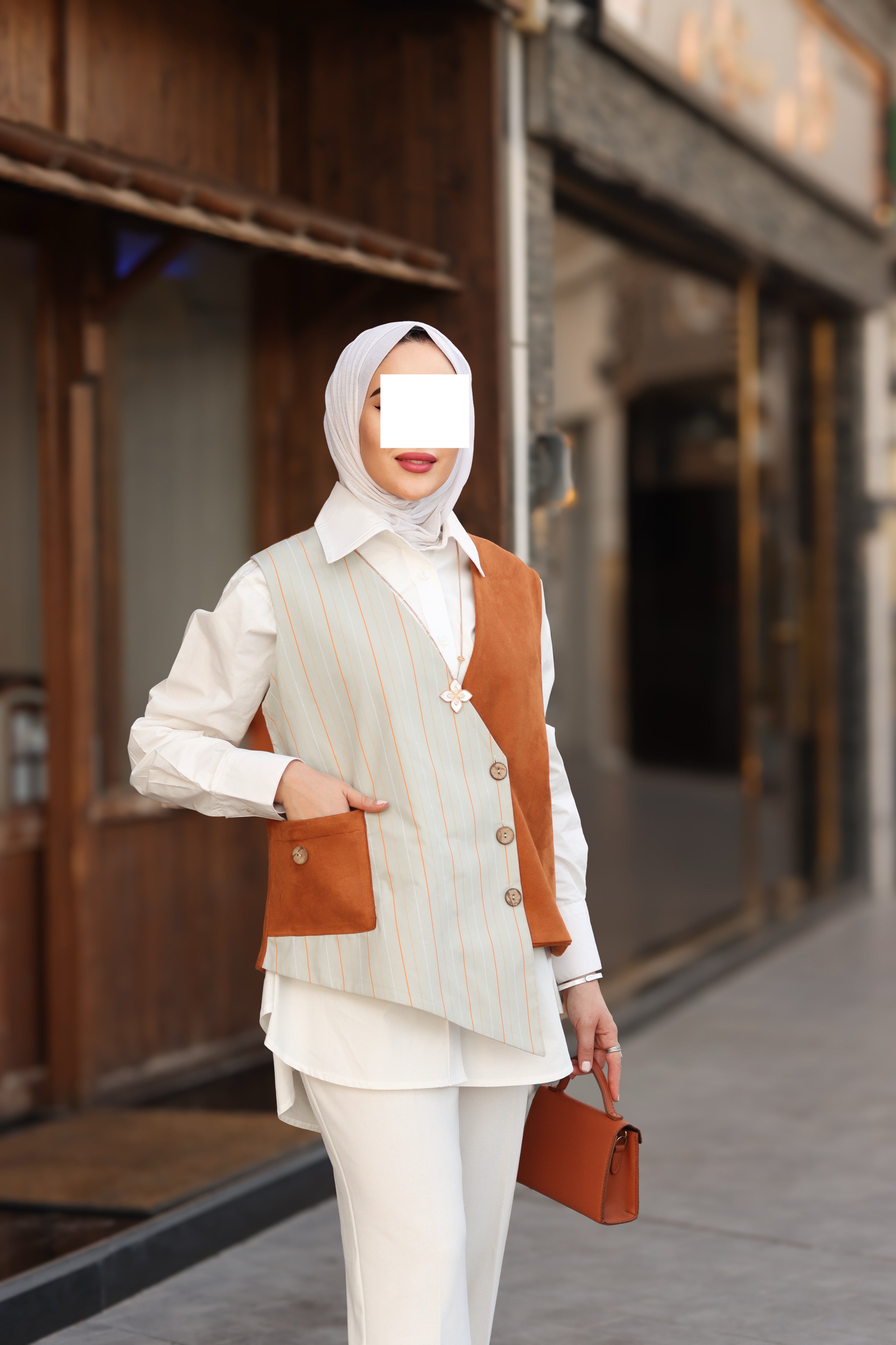 Amber Line Poplin & Chamois Vest Set