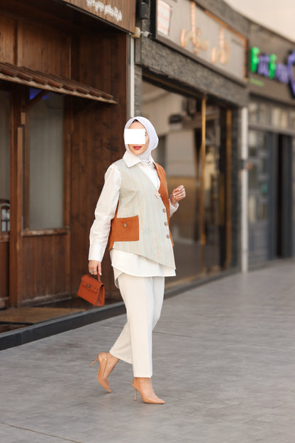 Amber Line Poplin & Chamois Vest Set