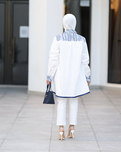 Azure Mosaic Poplin Shirt