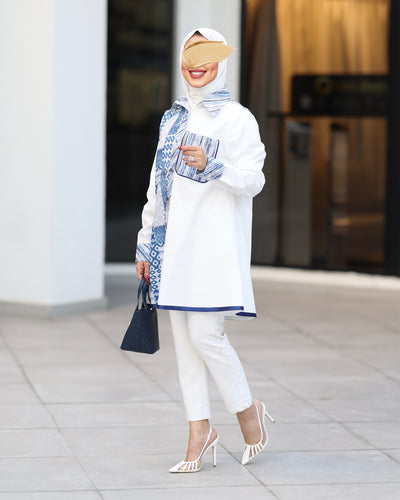 Azure Mosaic Poplin Shirt