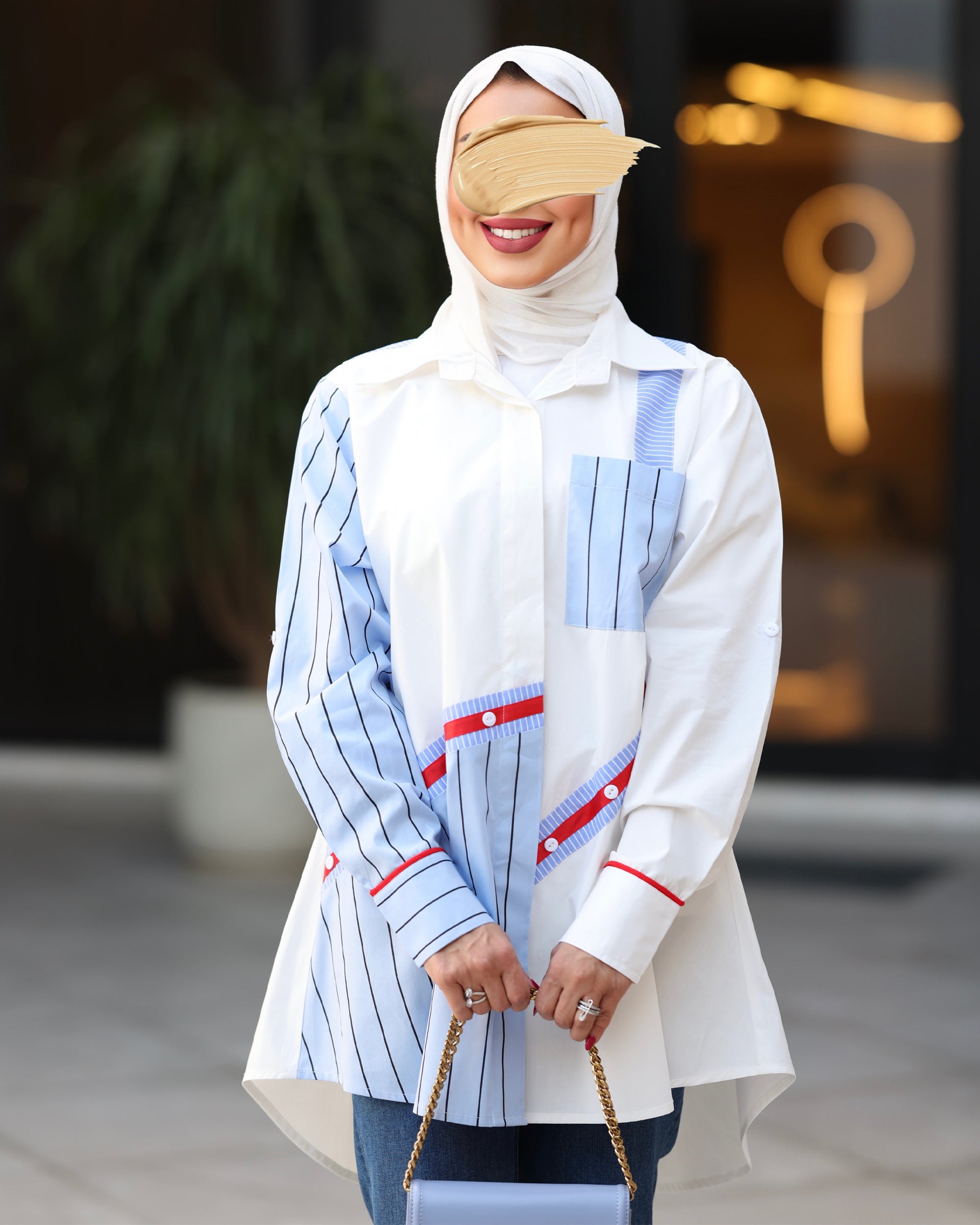 قميص البوبلين المخطط