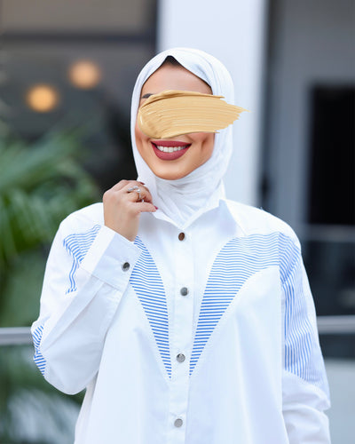 قميص البوبلين بتصميم الأمواج