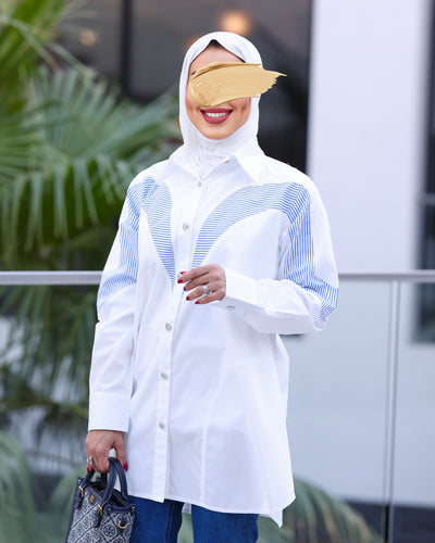 قميص البوبلين بتصميم الأمواج
