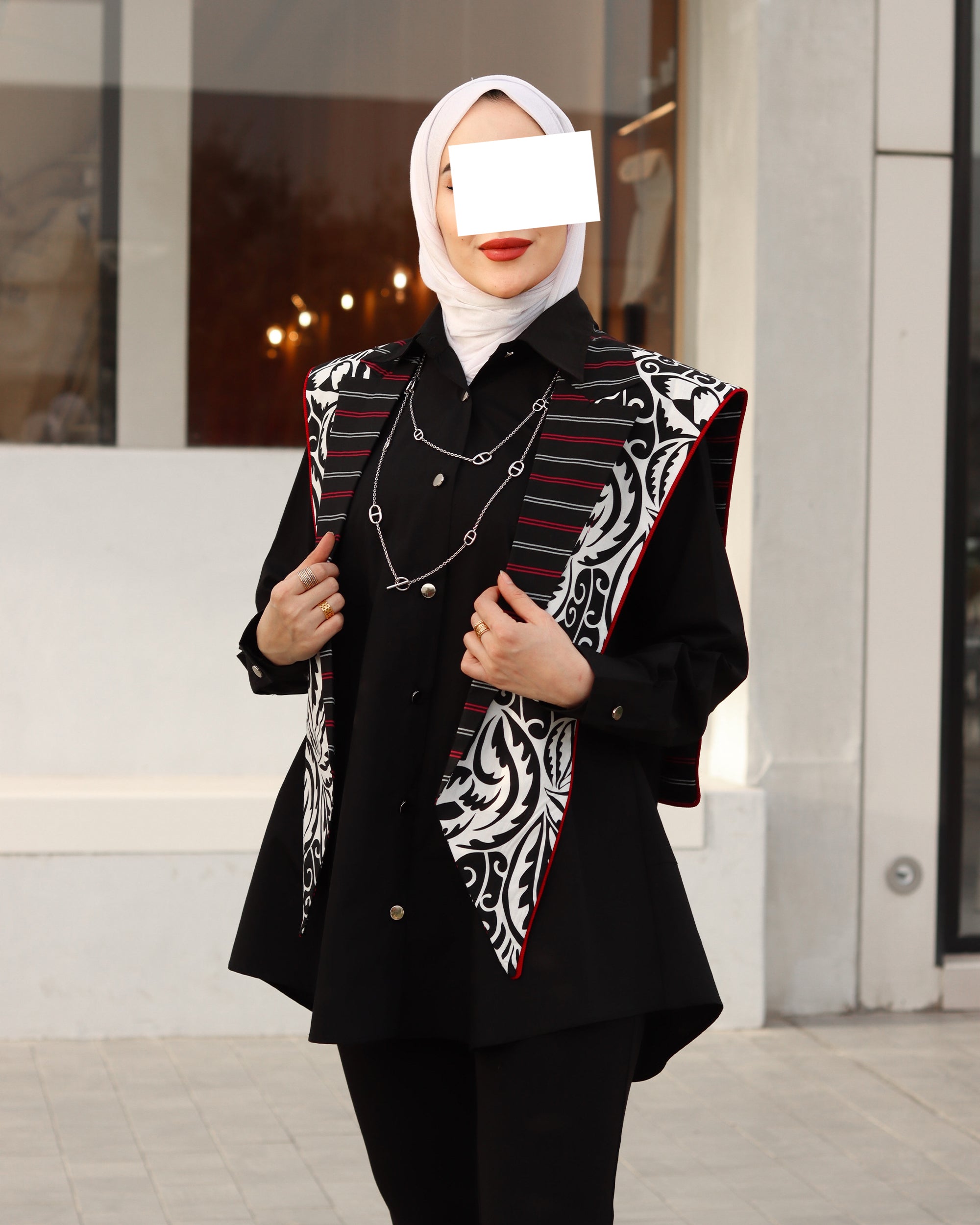 Noir Elegance Poplin Shirt