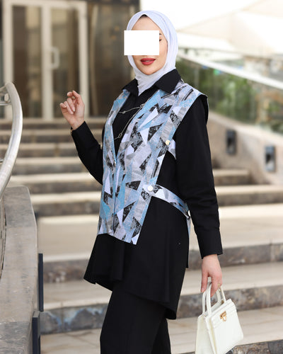 قميص و سترة بوبلين بريزم نوار