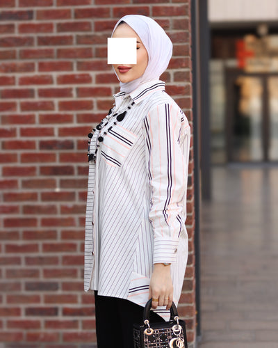 قميص بوبلين بالأناقة المخططة