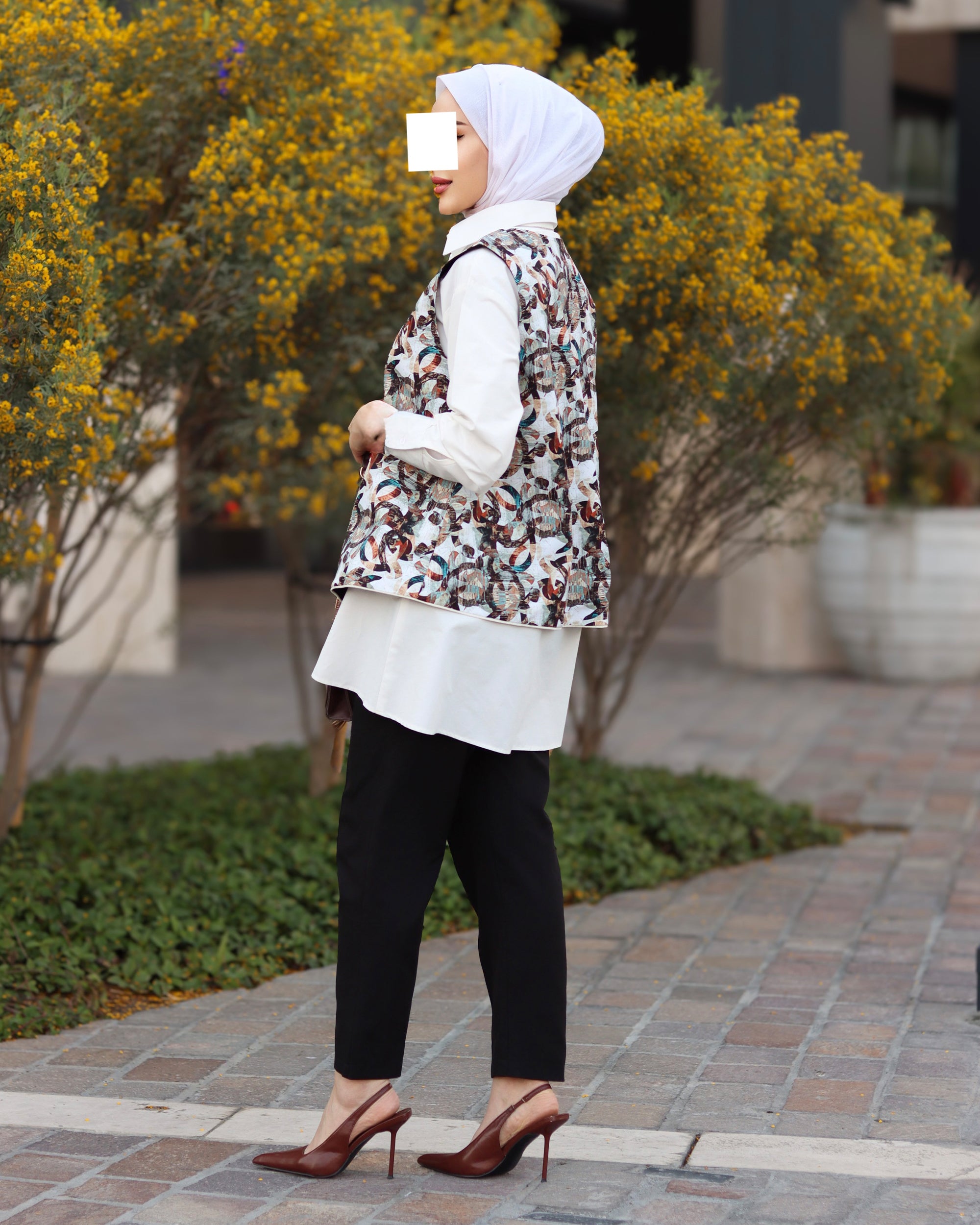 Abstract Harmony Poplin Shirt & Vest