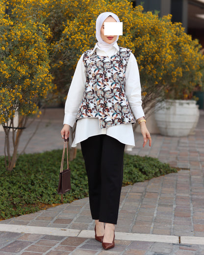 Abstract Harmony Poplin Shirt & Vest