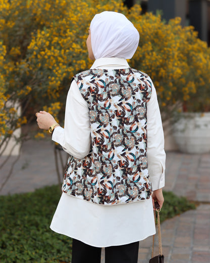 Abstract Harmony Poplin Shirt & Vest