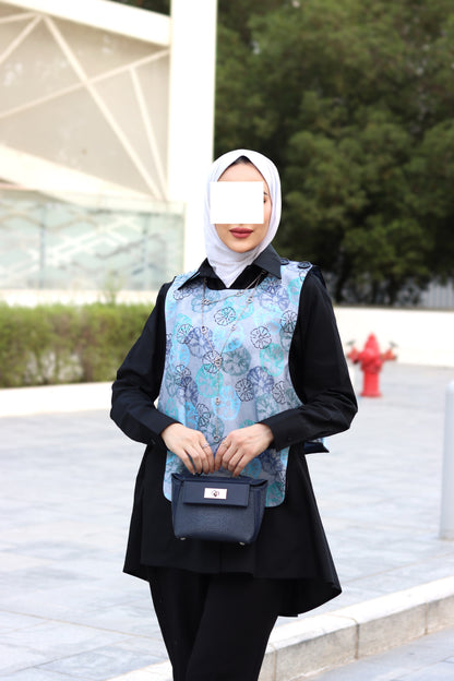 Aqua Bloom Poplin Shirt & Vest
