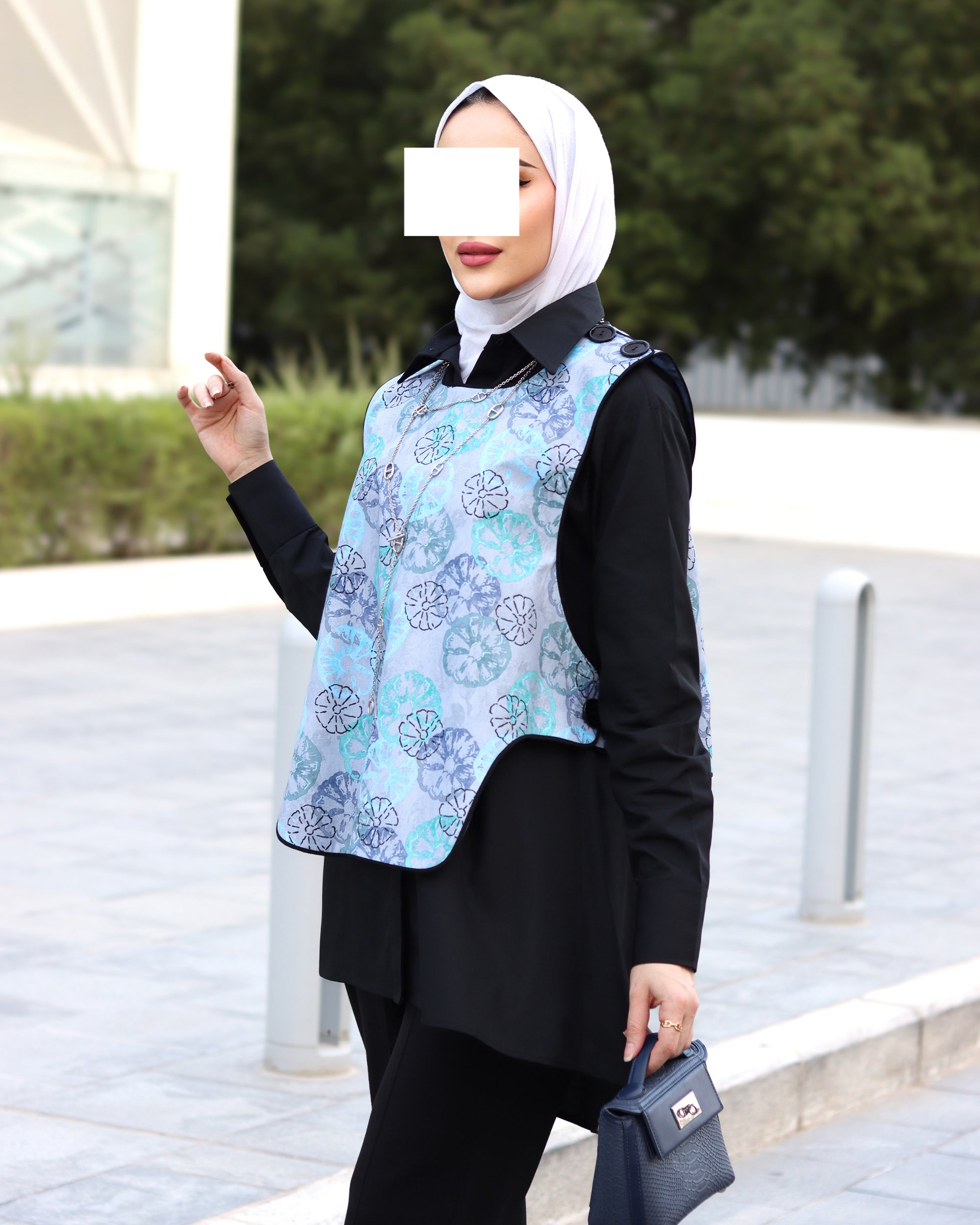 Aqua Bloom Poplin Shirt & Vest