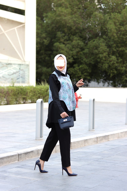 Aqua Bloom Poplin Shirt & Vest