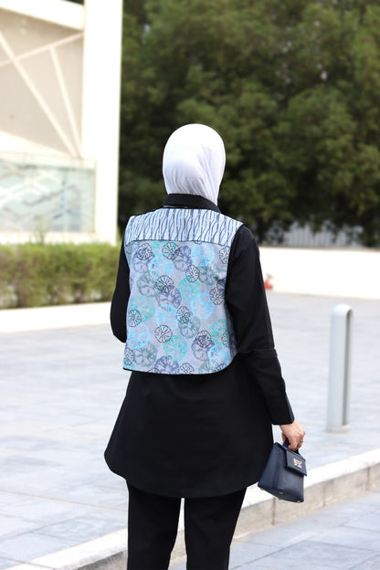 Aqua Bloom Poplin Shirt & Vest