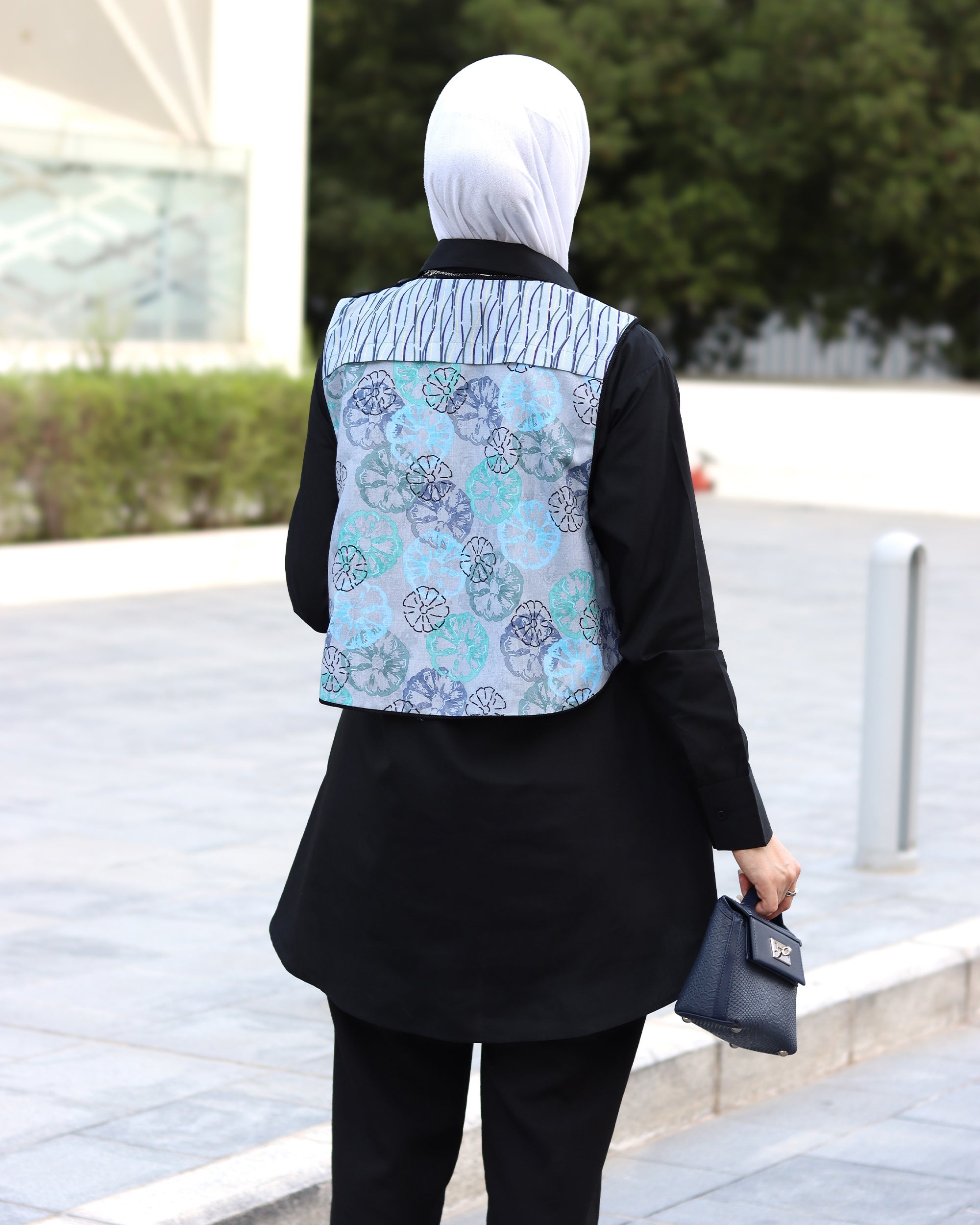 Aqua Bloom Poplin Shirt & Vest