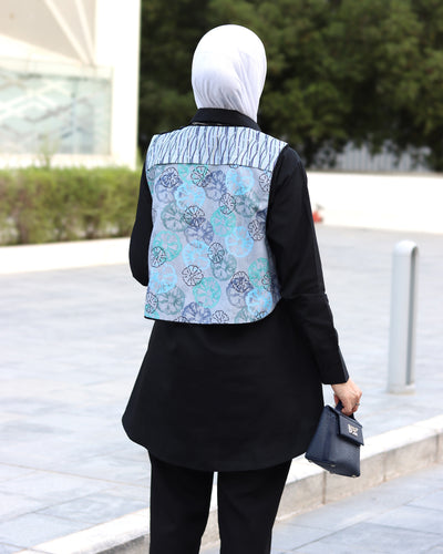 Aqua Bloom Poplin Shirt & Vest