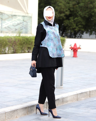 Aqua Bloom Poplin Shirt & Vest