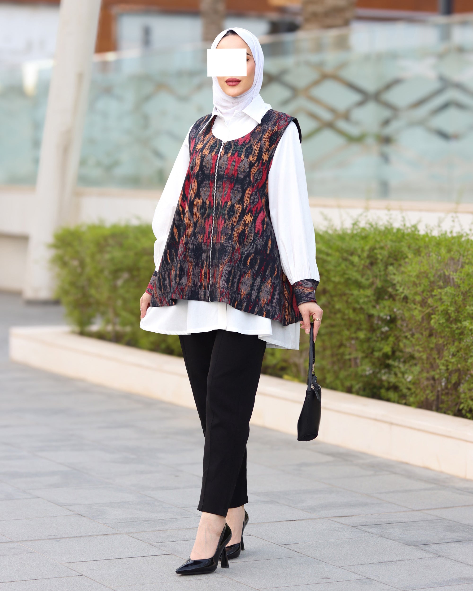 قميص وسترة بوبلين بلون ميدنايت إمبر