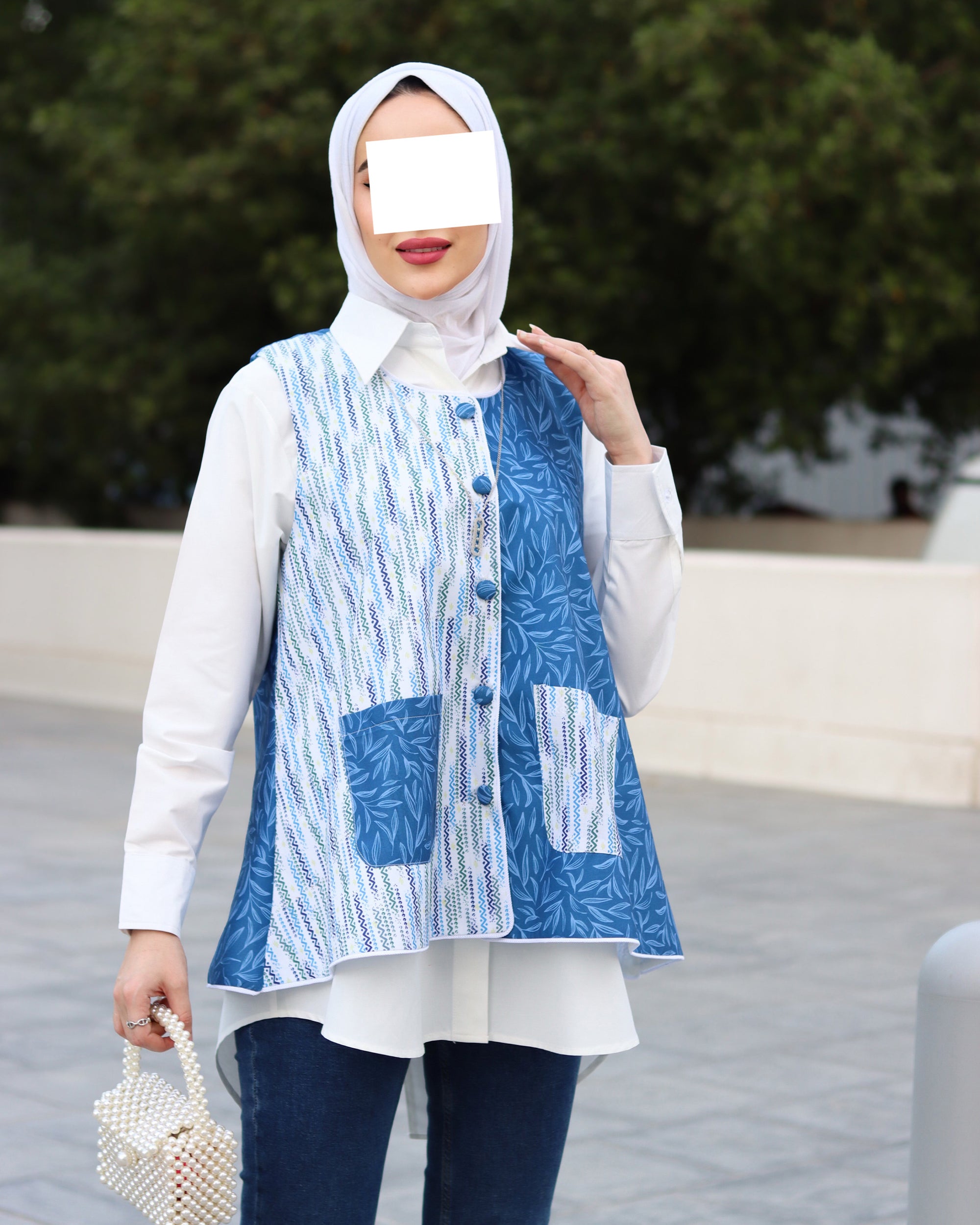 قميص و سترة بوبلين أوراق المحيط