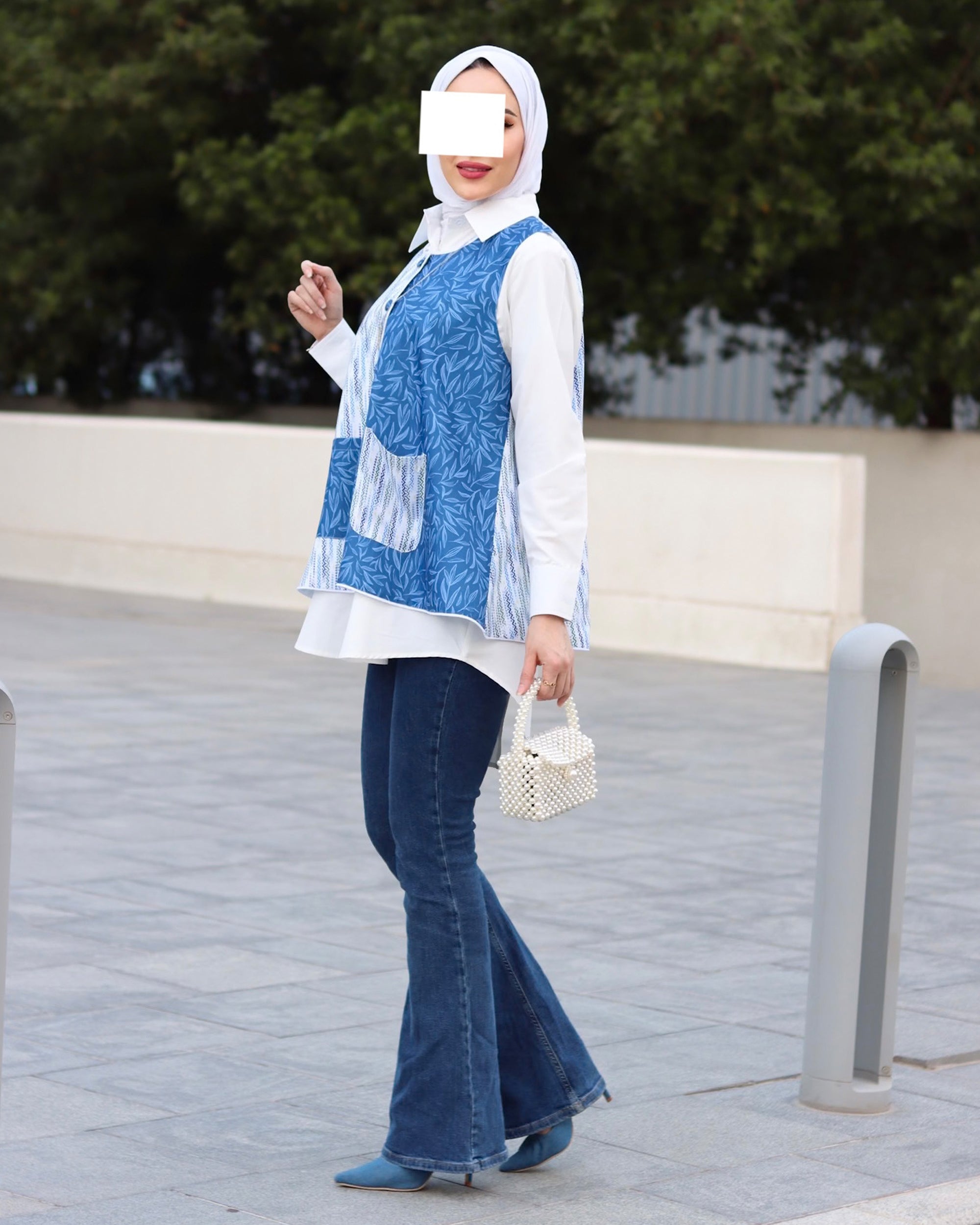 قميص و سترة بوبلين أوراق المحيط