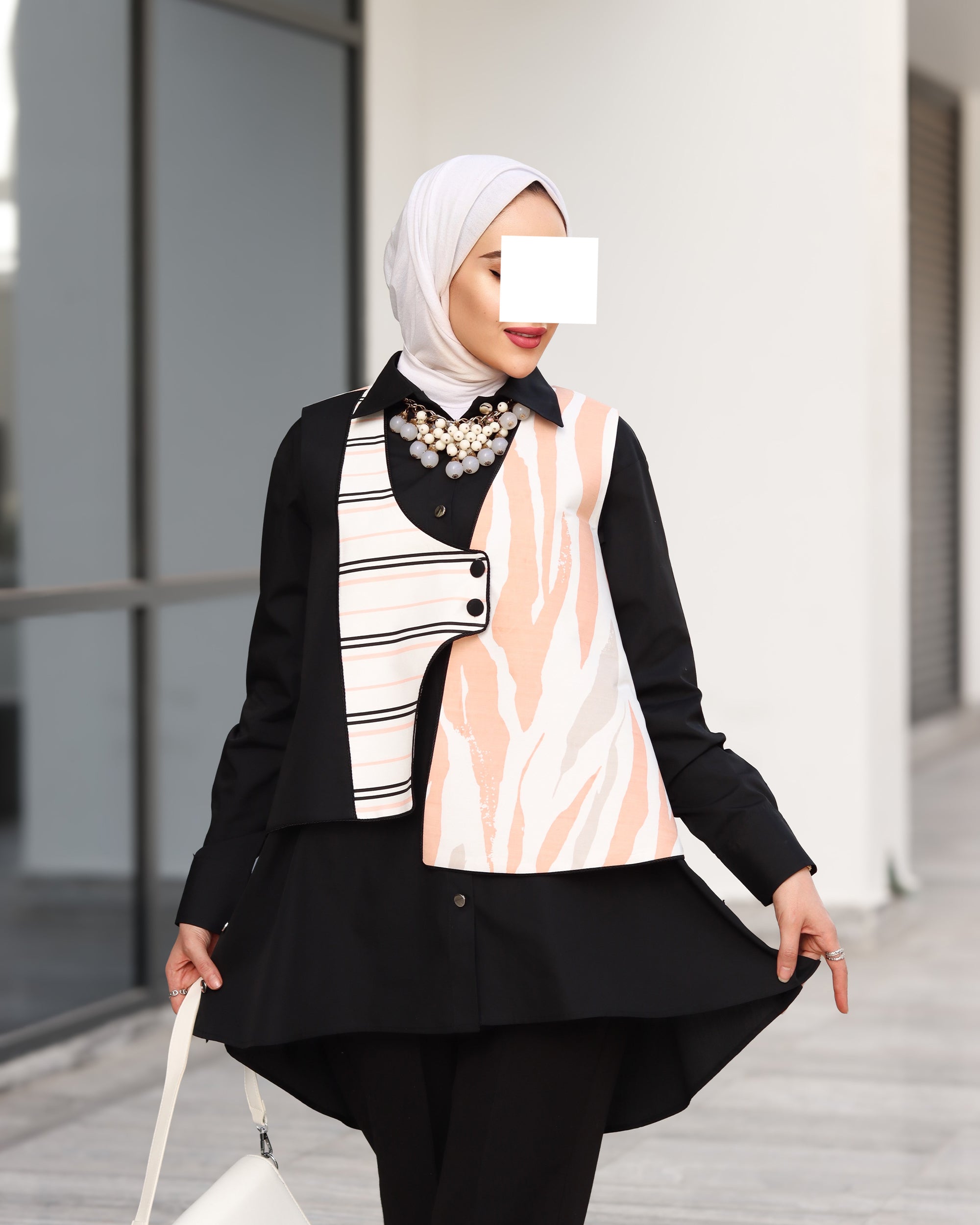 Peach Noir Poplin Shirt