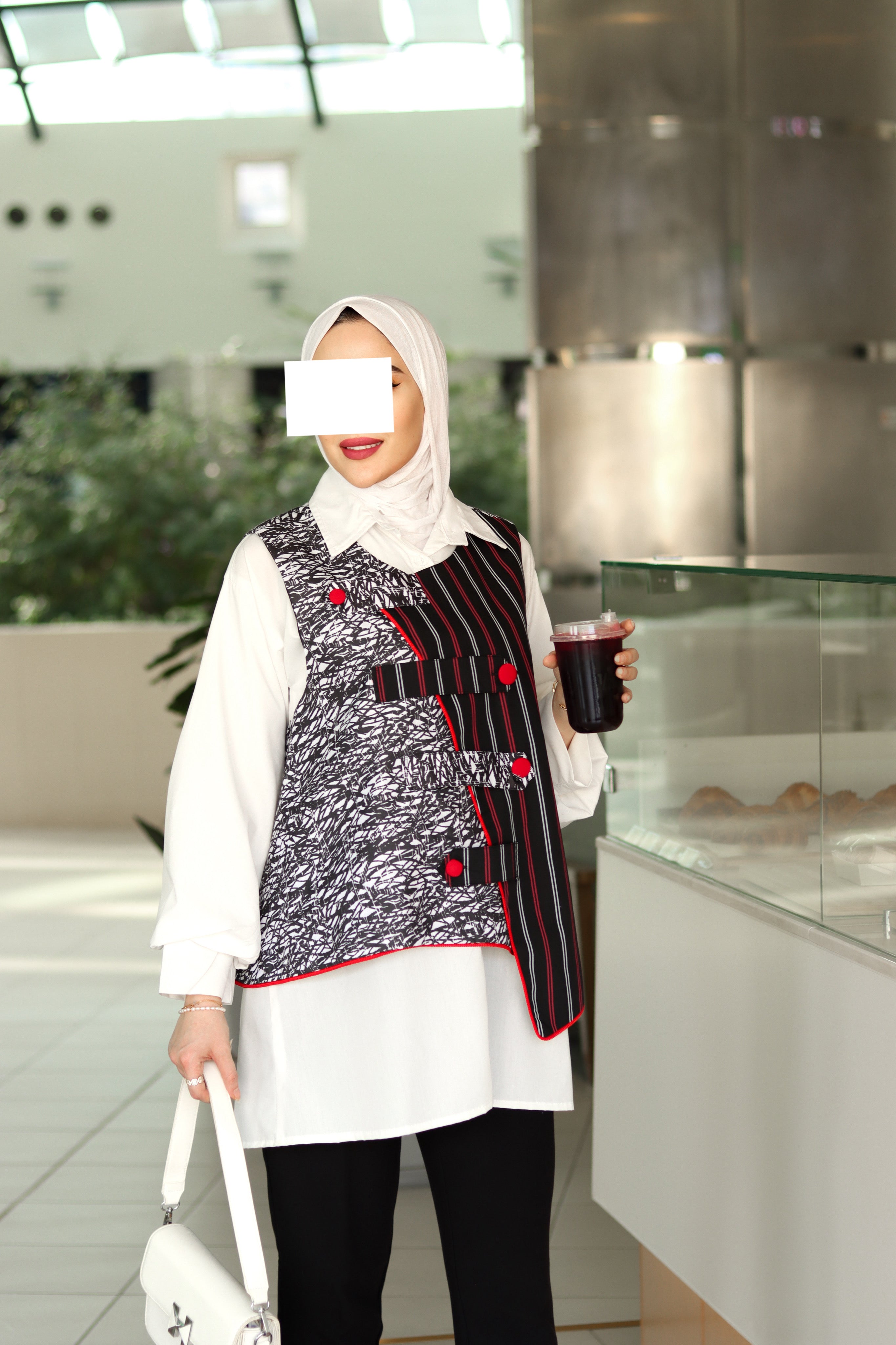 Monochrome Poplin Layered Shirt & Vest