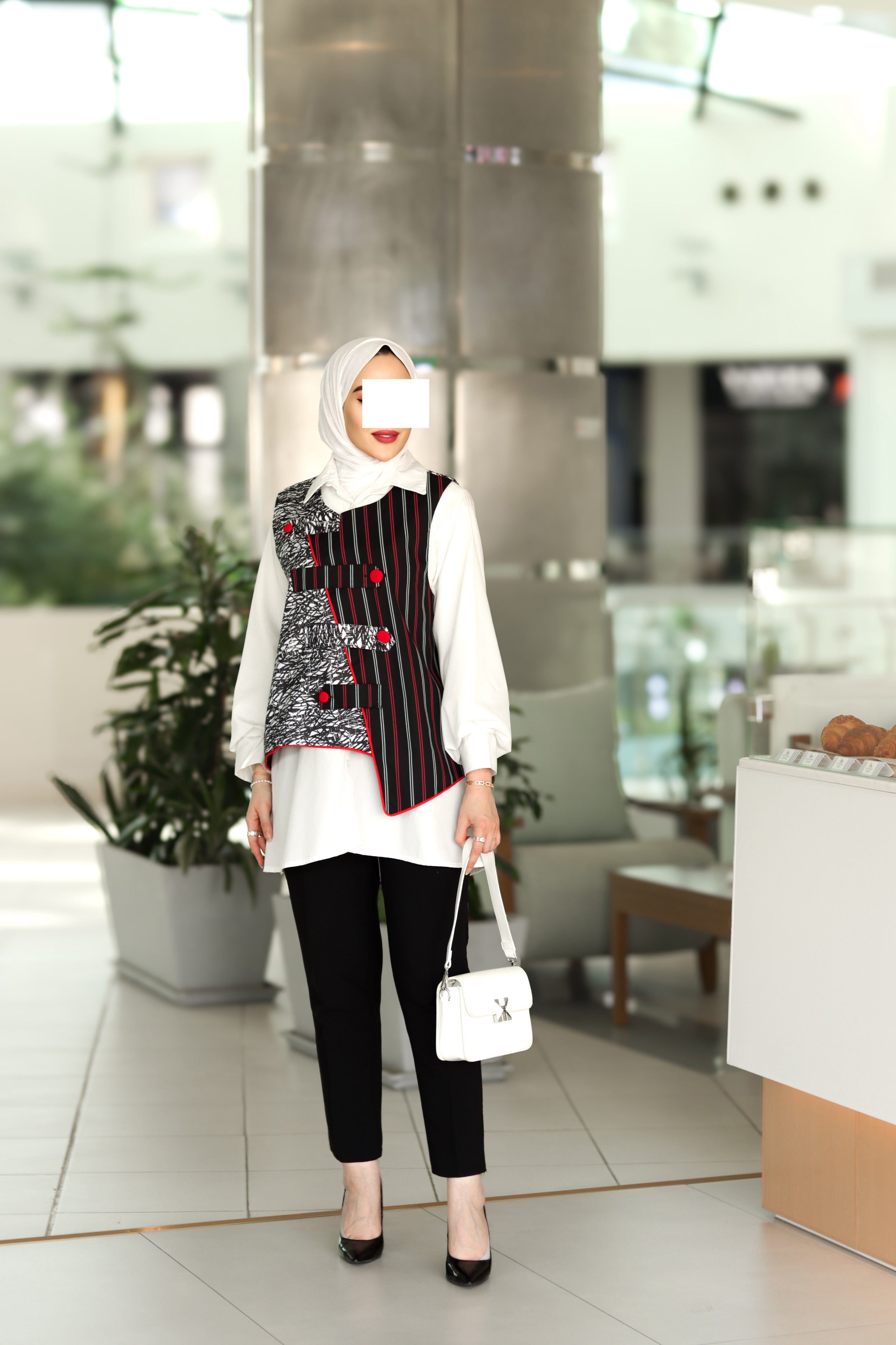 Monochrome Poplin Layered Shirt & Vest