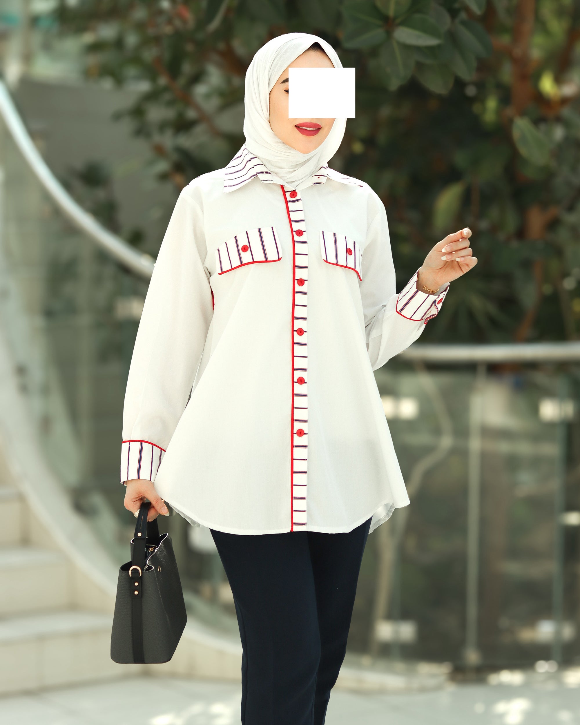 قميص بوبلين كريمسون ستيتش