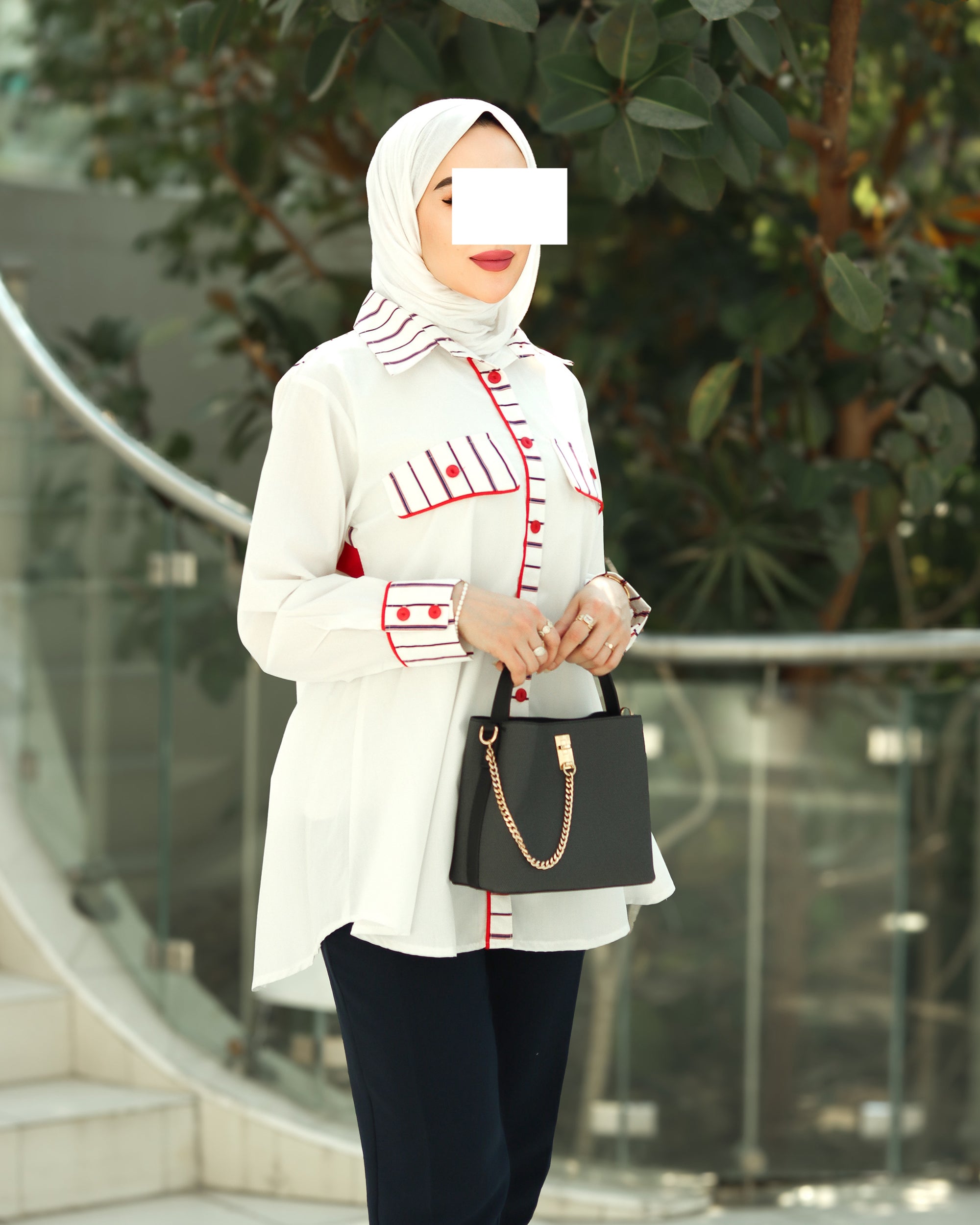 قميص بوبلين كريمسون ستيتش