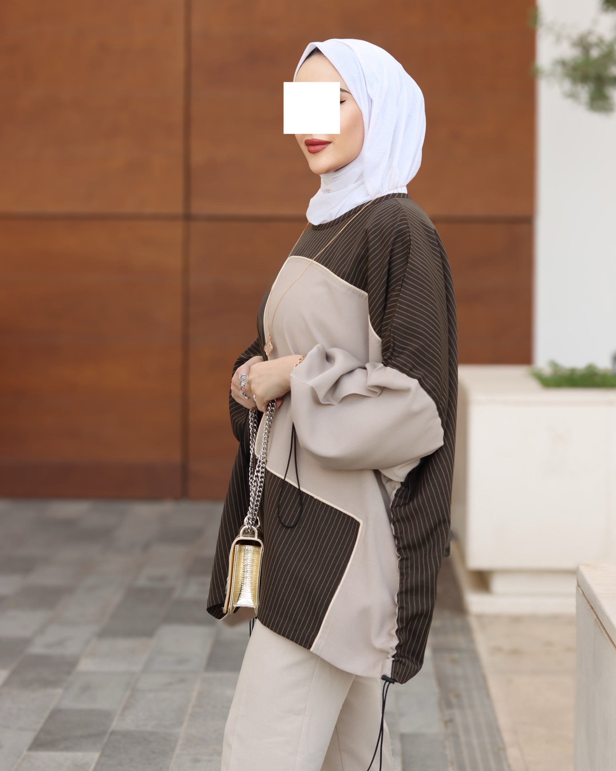 مجموعة سترة إسبريسو هارموني من البوبلين والشاموا