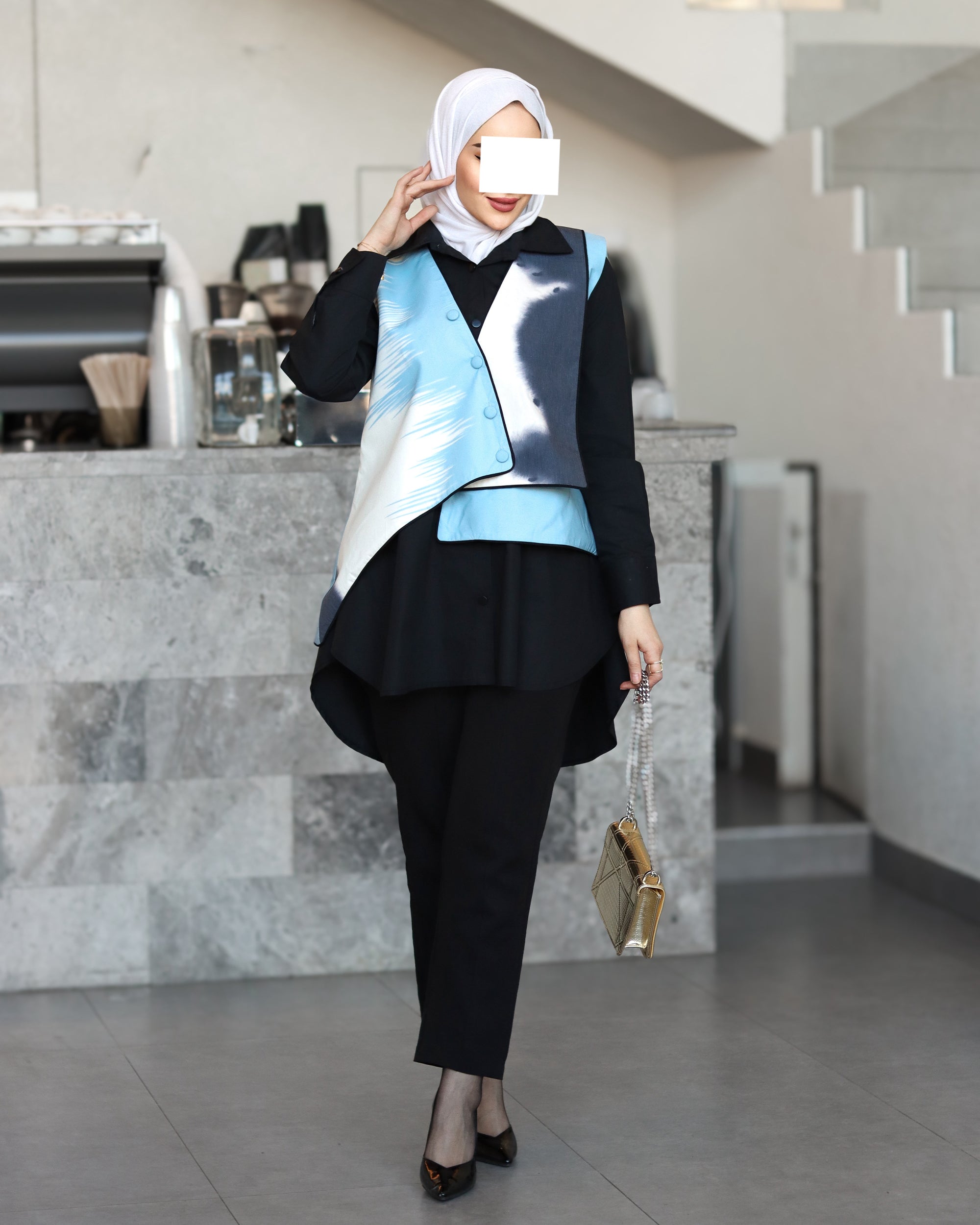 Inkwave Layered Vest Shirt