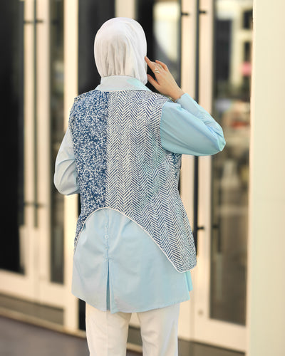 Azure Tapestry Poplin Shirt